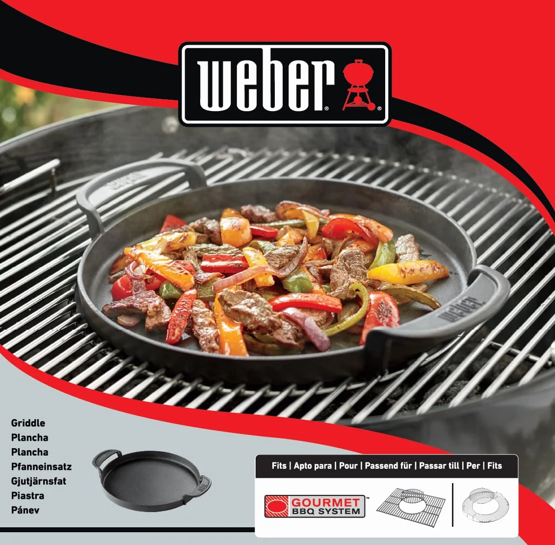 Weber Płyta Żeliwna do Systemu Gourmet BBQ, Równomierne Ciepło, Czarny (7421)