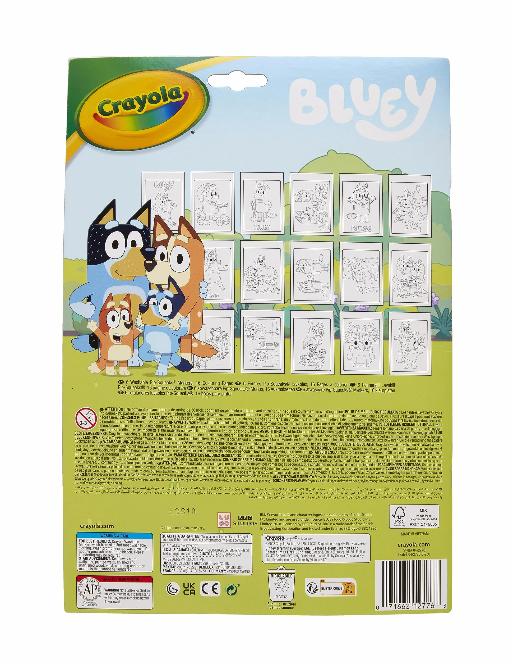 CRAYOLA Kolorowanie według numerów – niebieski (zawiera 16 kolorowanek i 6 minimarkerów) | edukacyjna zabawa w kolorowanie dla wczesnych lat, dla dzieci w wieku od 3 lat