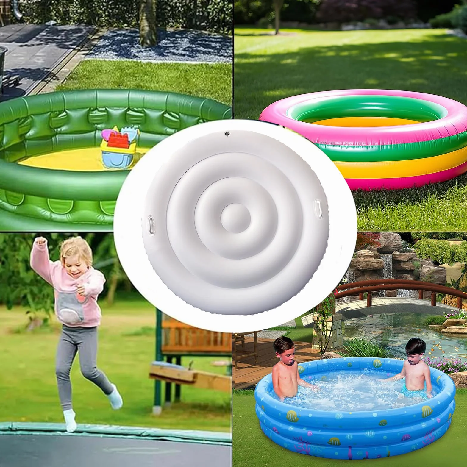 Okrągła Pokrywa Na Wannę Spa 145cm Pogrubiona Z PVC Izolacja Termiczna Ochrona Przed Liśćmi Szybki Zawór