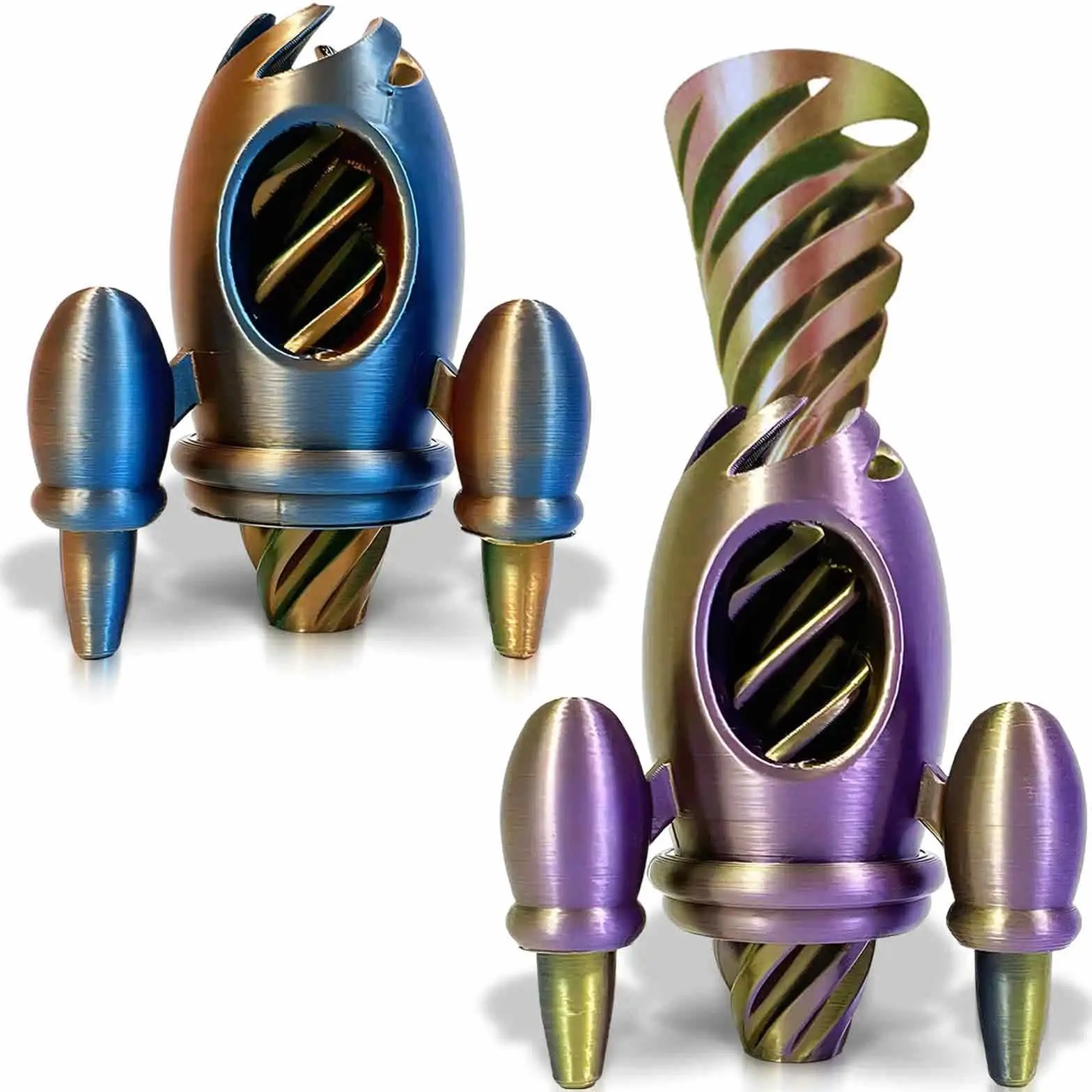 Impossible Stożek, 2 szt. rakiety z nadrukiem 3D, spiralne zabawki antystresowe, zabawki z sensorem, zabawka z sensorem, fizyka, spiralny stożek, fidget dla dzieci i dorosłych
