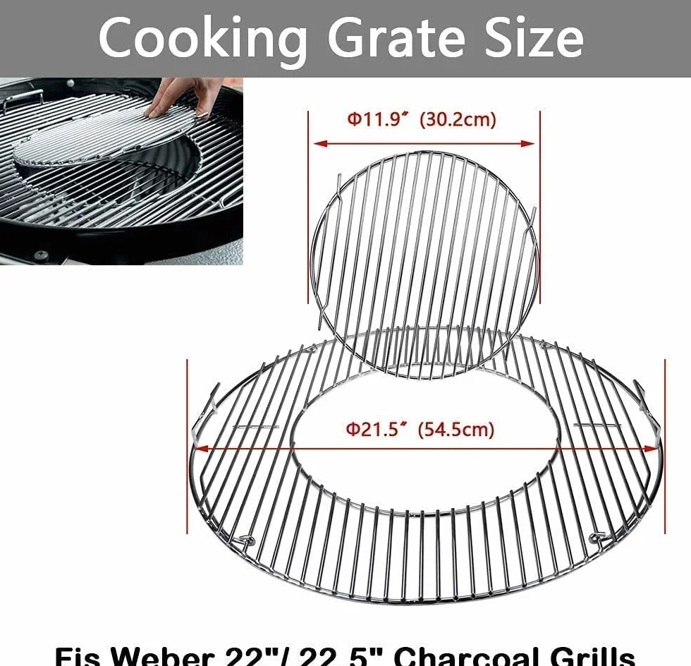 Denmay ruszt do gotowania węglowy 7441 zestaw czyszczenia 7444 do Weber 57 cm One-Touch Master-Touch grill węglowy