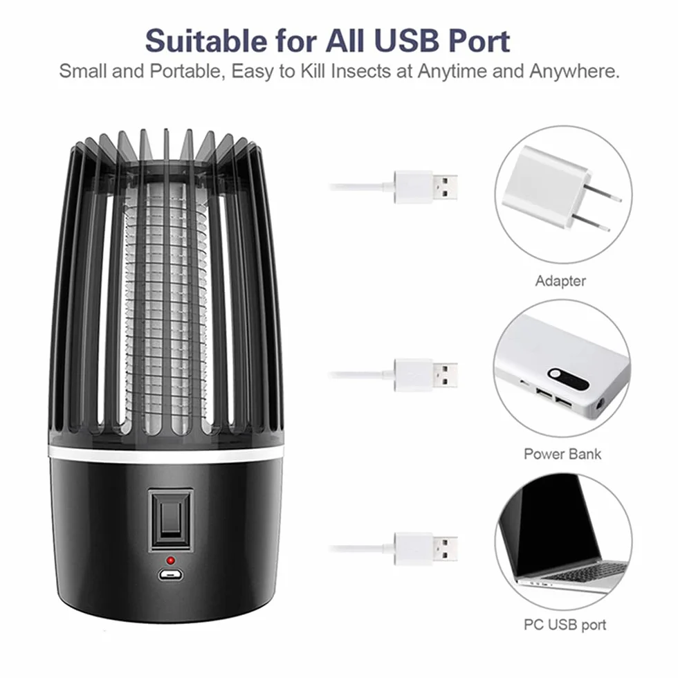 Lampa LED Mosquito Killer Bug Zapper Insect Pest Repeller Anti Mosquito Fly Trap Camping Night