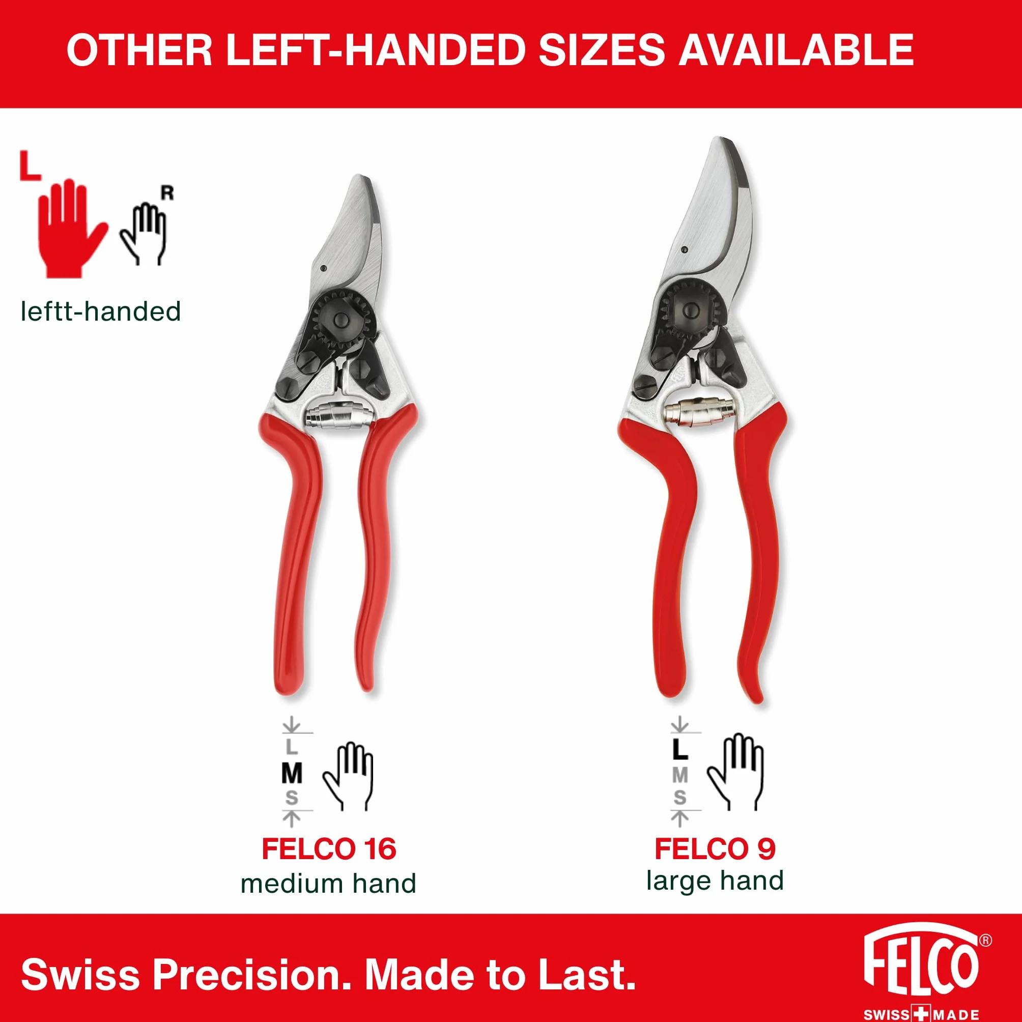 FELCO 6 sekator bypass 42 mm stal hartowana aluminiowe uchwyty kute ergonomiczna głowica pochylona