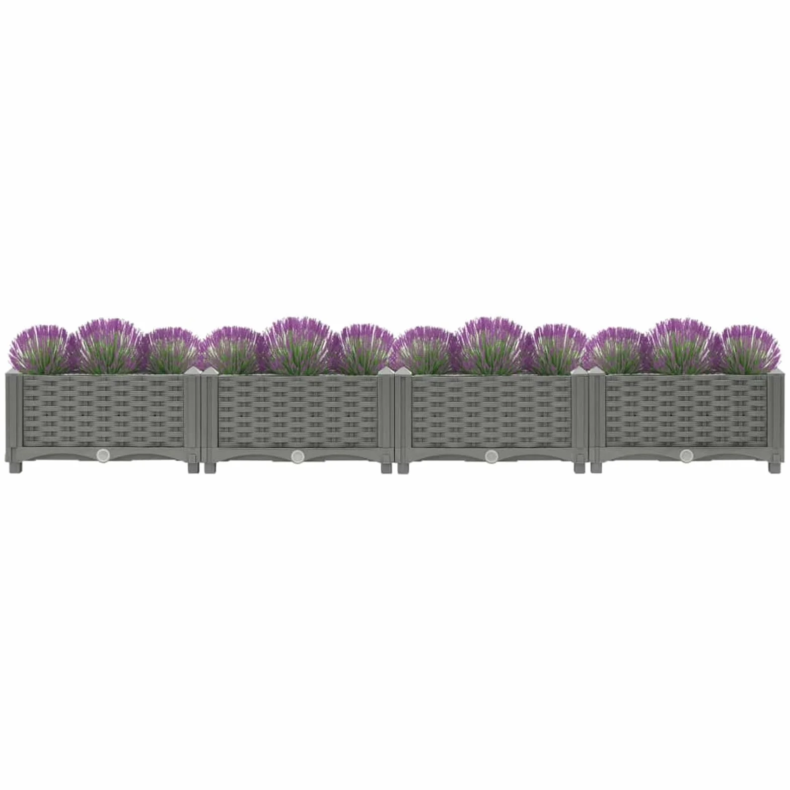 Homgoday Podwyższona grządka 160 x 40 x 23 cm polipropylen jasnoszara