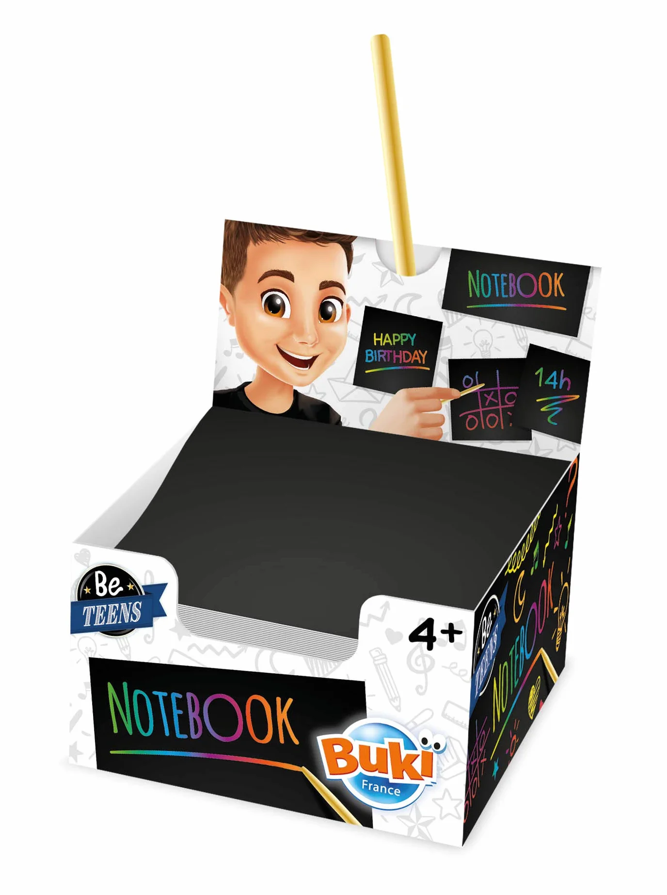 BUKI France NB001 Scratch Art Notebook Notatnik Do Zdrapywania, Czarny, Od 4 Lat