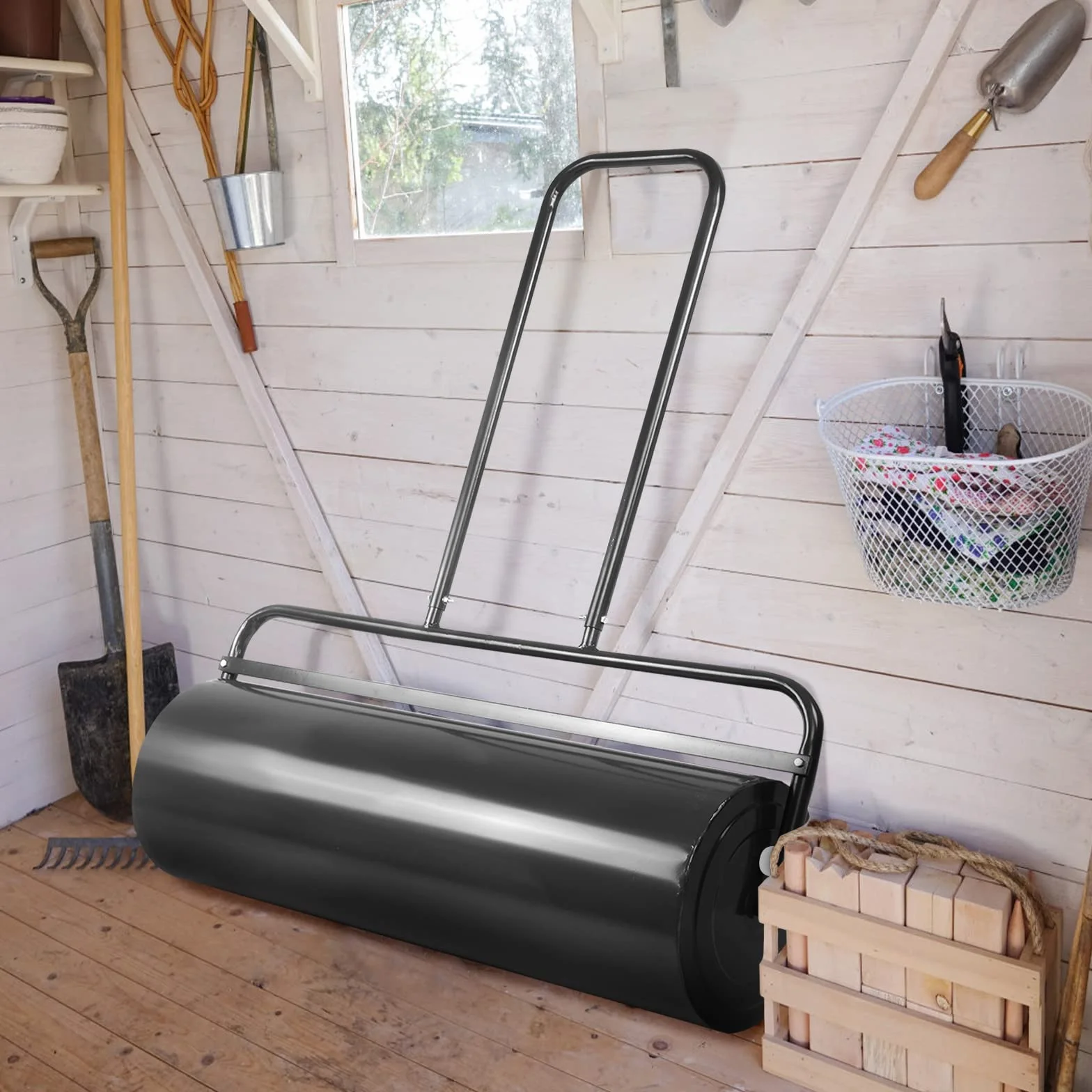 COSTWAY Walec do trawnika napełniany wodą lub piaskiem 63 l Ø 30 cm x 90 cm metalowy