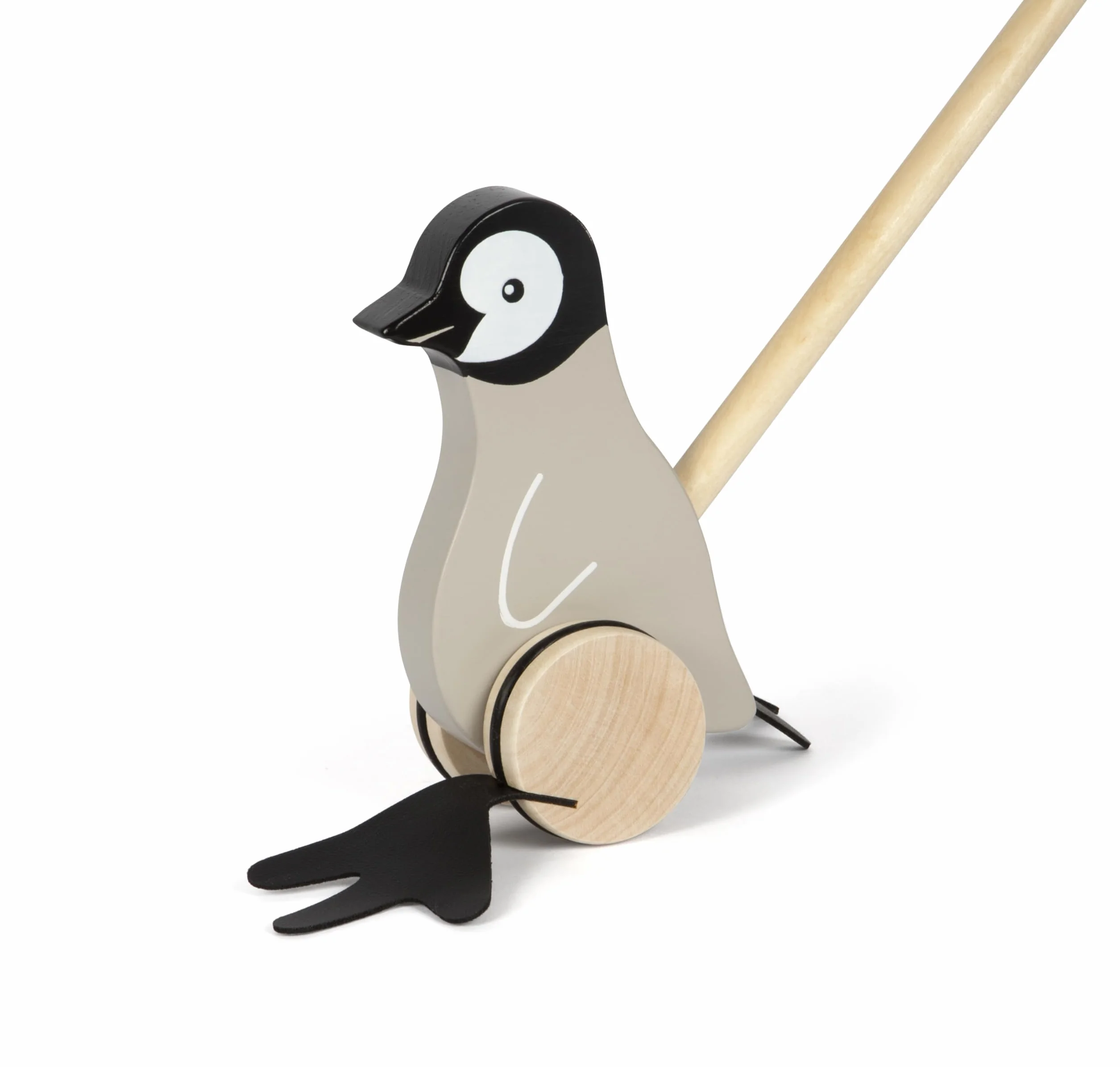 small foot Push-Along Penguin, drewno, pomaga w nauce chodzenia, pomoc w chodzeniu dla dzieci w wieku od 18 miesięcy, 12494