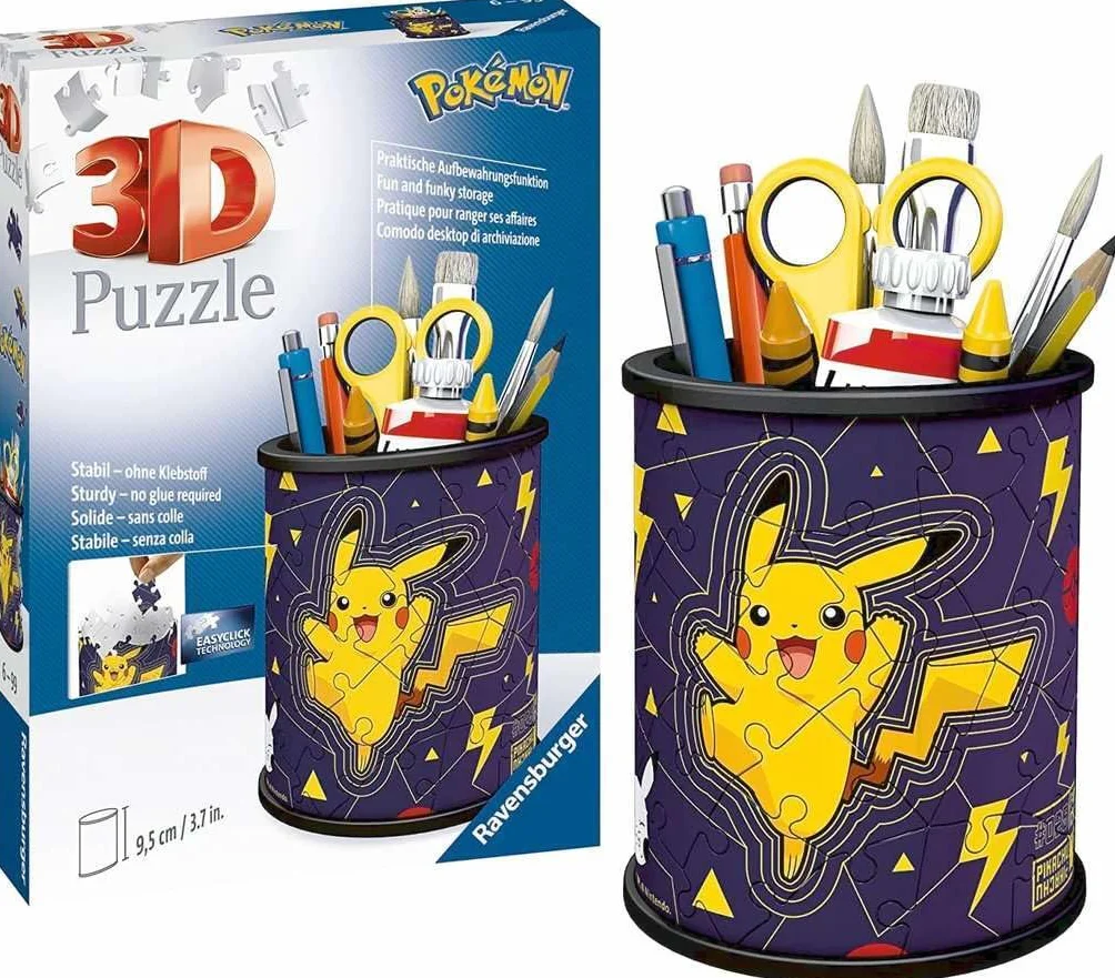 Ravensburger, Puzzle 3D Przybornik Pikachu 54 elementy