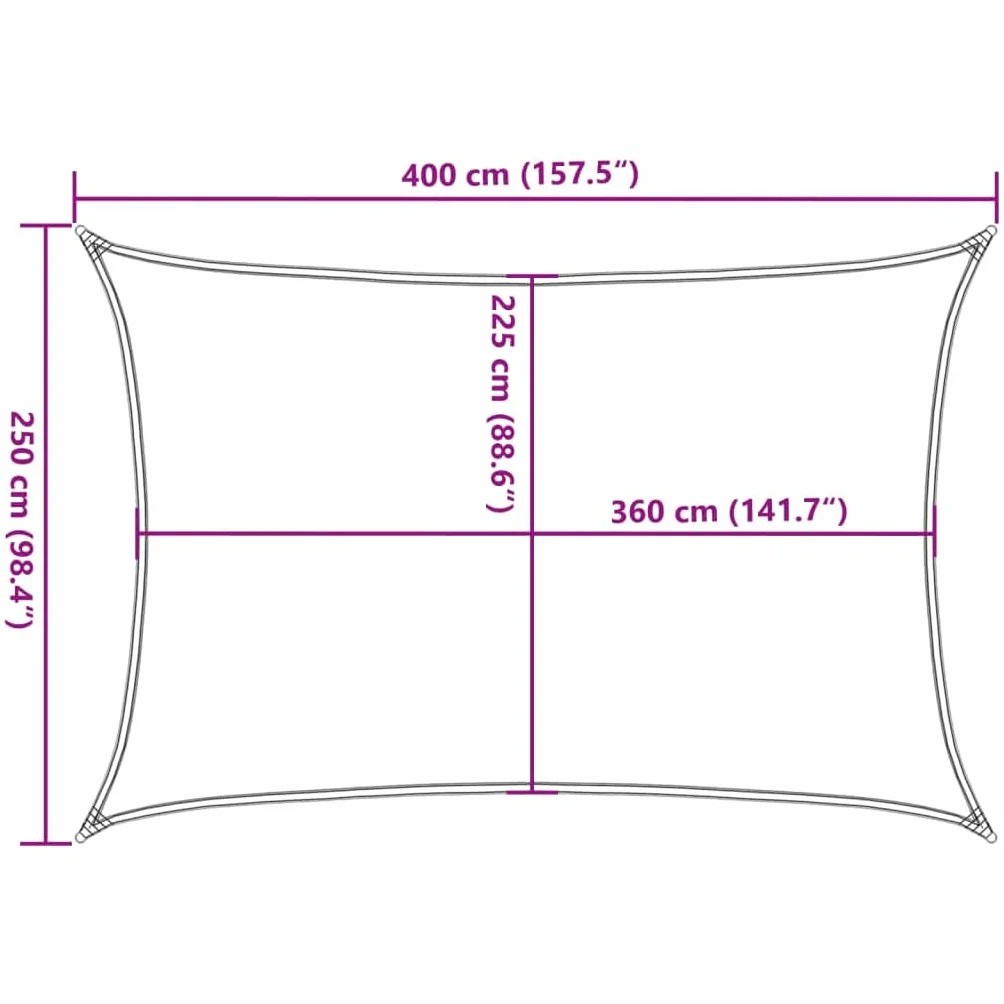 Bussandri Exclusive żagiel przeciwsłoneczny 160 g/m² biały 2,5 x 4 m HDPE