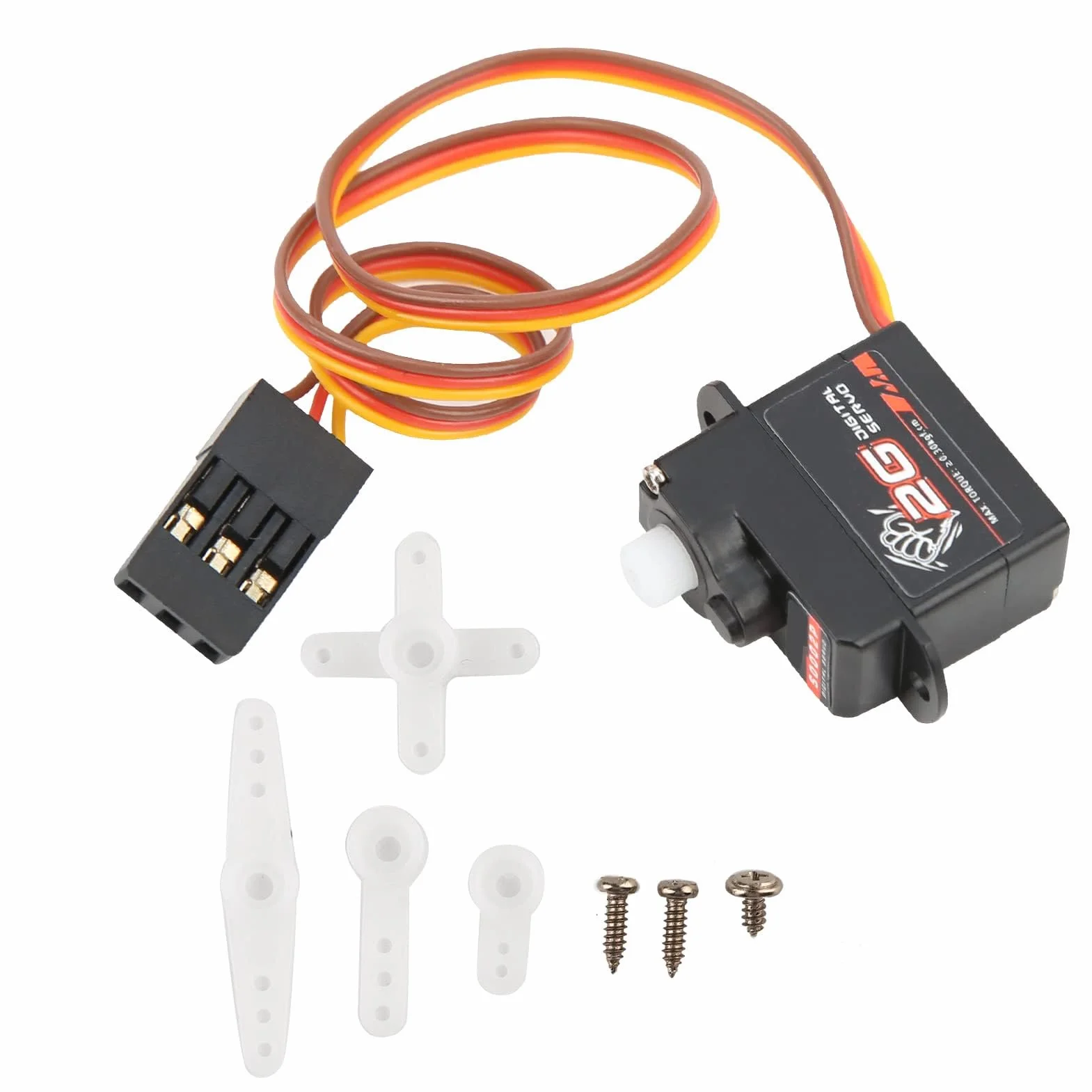 RC Car 2G Digital Servo Serwo Zębate z Tworzywa Sztucznego z Ramieniem Servo 1/24 RC Car Samolot Helikoptery o Stałym Skrzydle