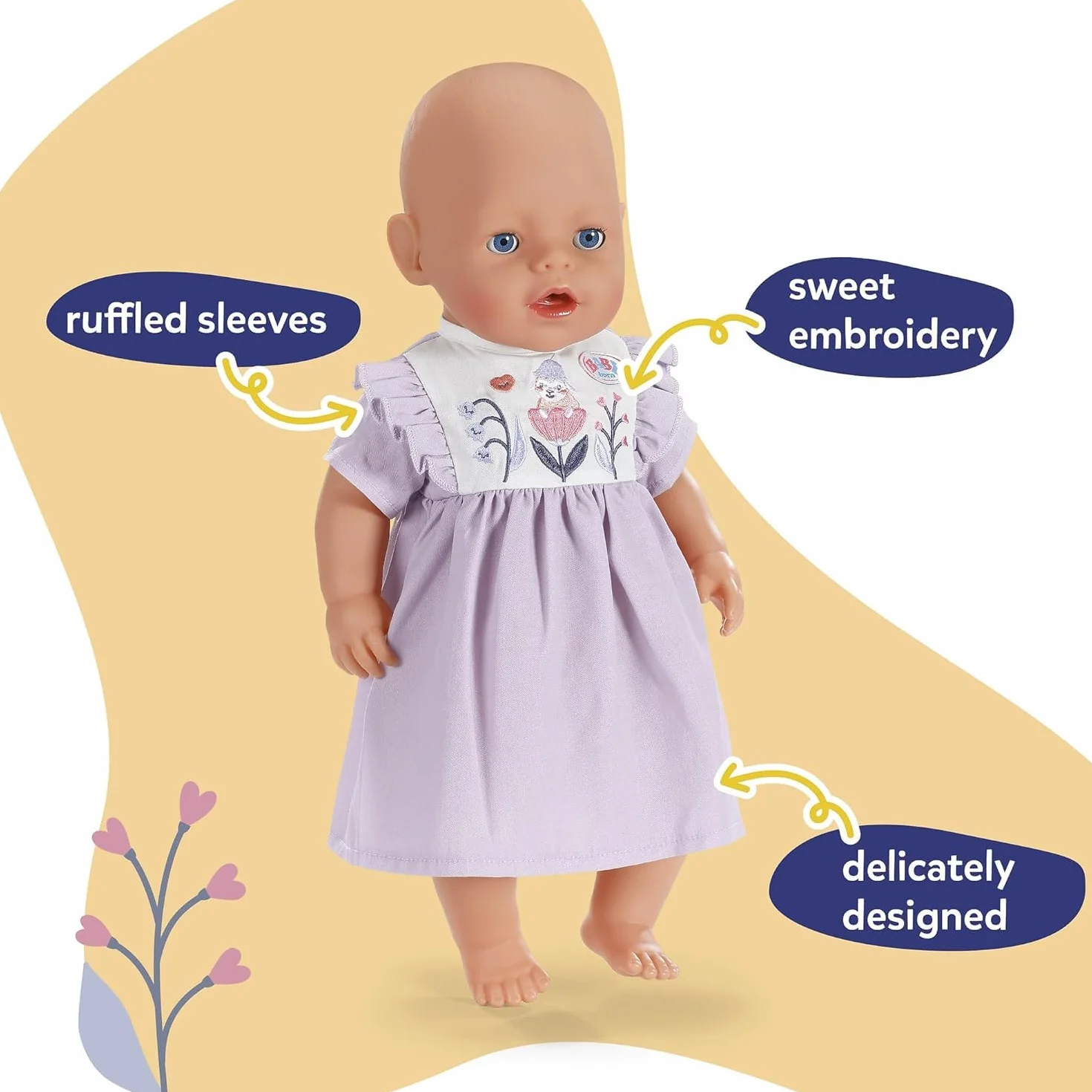 Baby Born Sukienka z haftem z motywem lasu dla lalek 43 cm