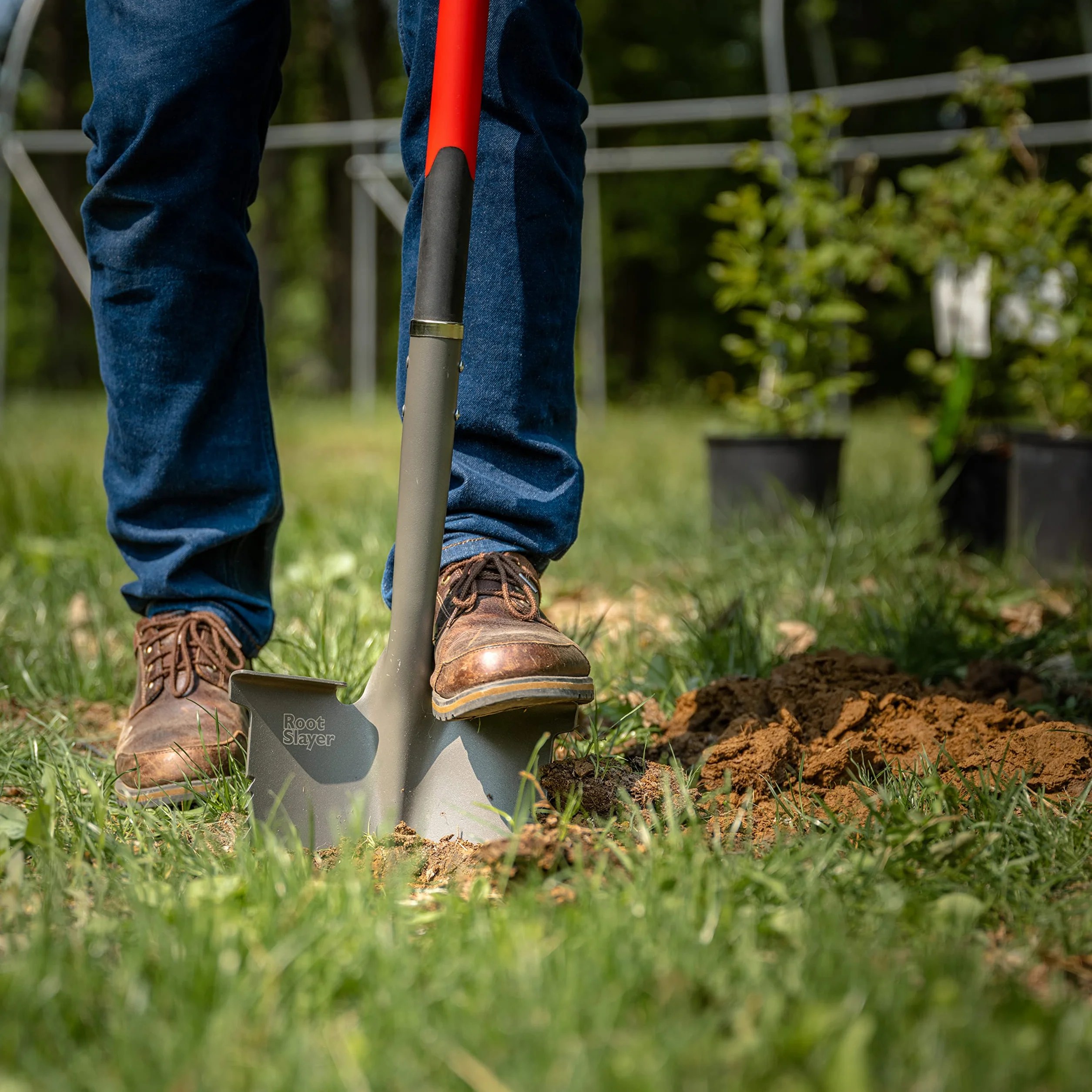 Radius Garden Root Slayer łopata korzeniowa czerwona okrągła głowica
