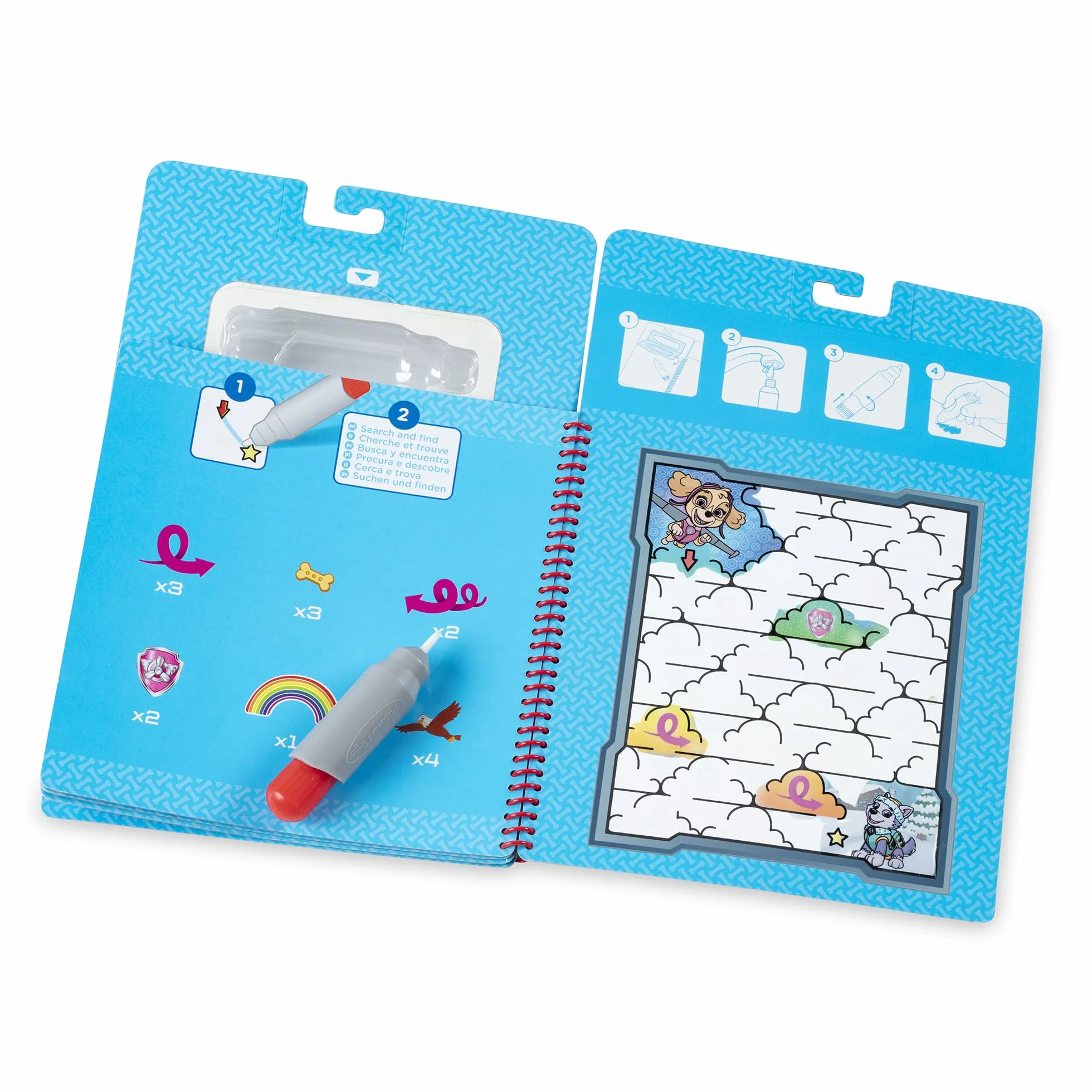 Melissa & Doug - Water Wow! PAW Patrol Skye | kolorowanka wodna | Książka aktywności| Tablice do kolorowania wielokrotnego użytku | zabawka podróżna | 3+ | prezent dla chłopca lub dziewczynki