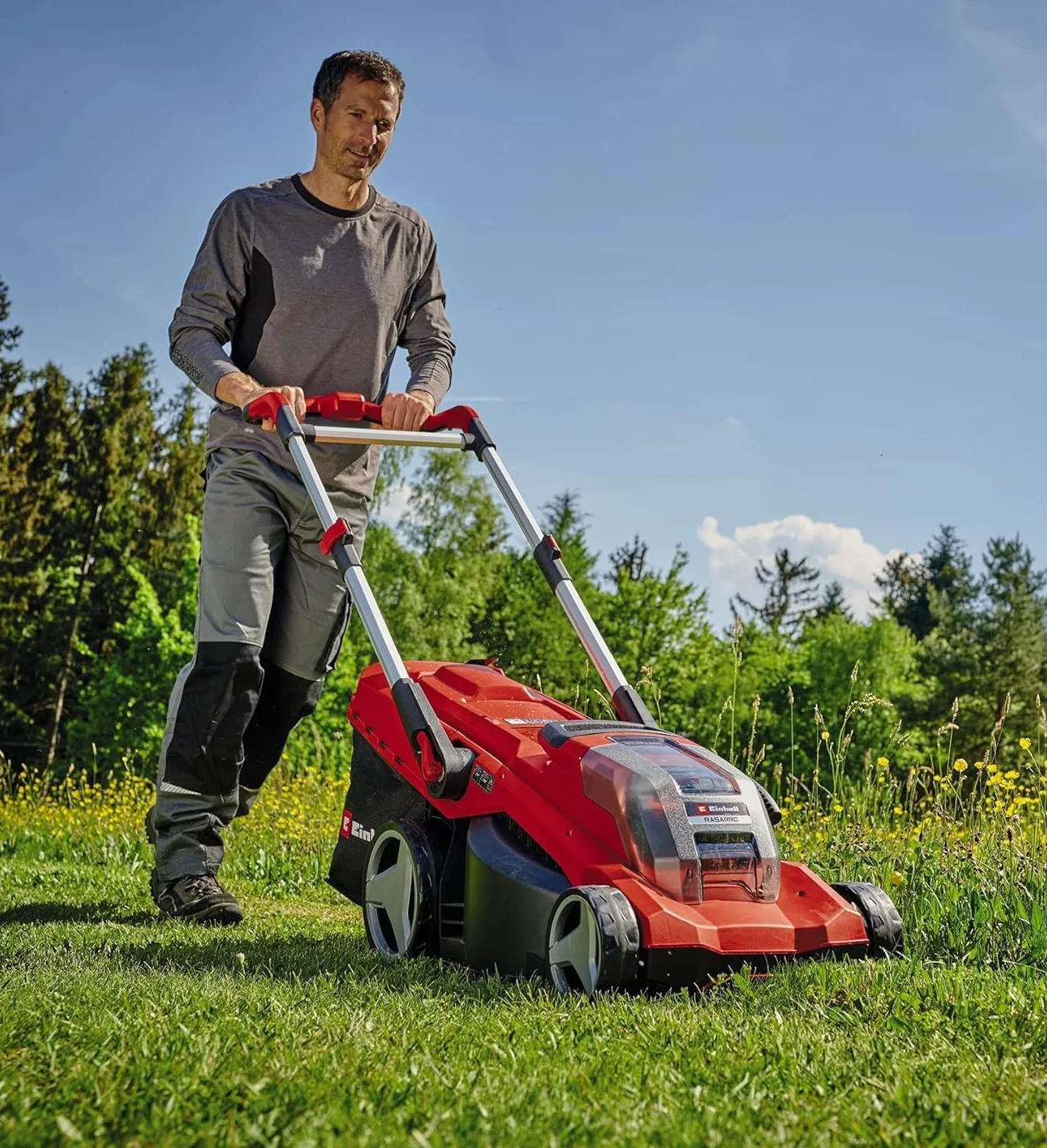 Einhell RASARRO 36/42 Power X-Change Kosiarka akumulatorowa 36V 42cm 725m² 50L Mulczer 2x5,2Ah Twincharger