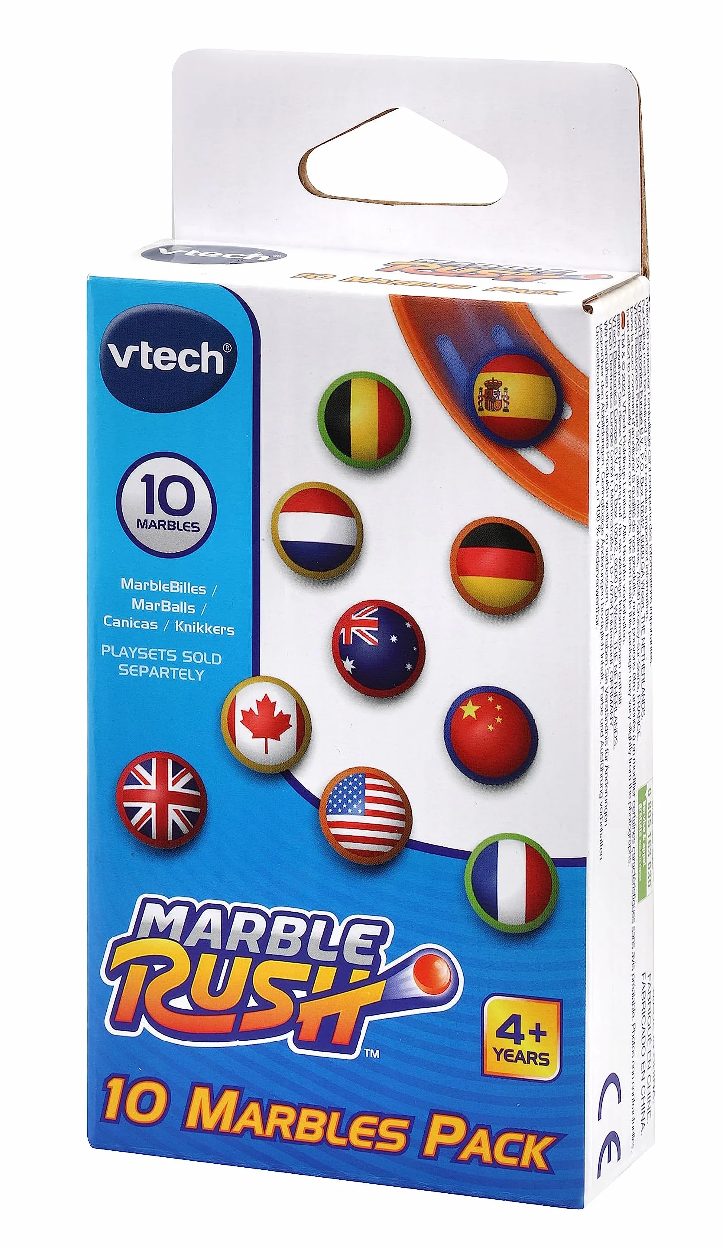 VTech Marble Rush MarBalls zestaw 10 dodatkowych kulek do wszystkich torów Marble Rush, z flagami krajów, dla dzieci w wieku 4-12 lat
