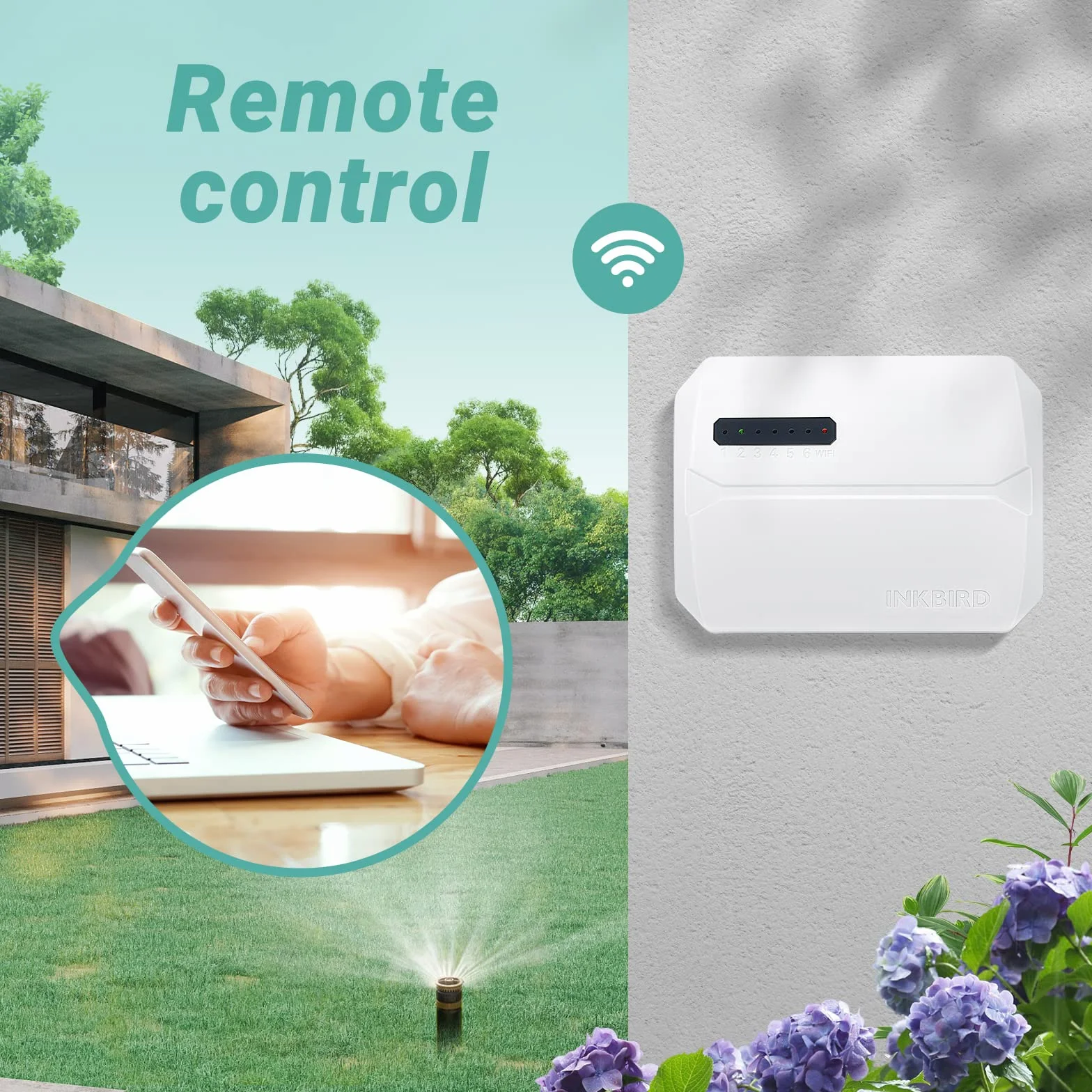 Inkbird 6-drożny programator nawadniania WiFi, inteligentny kontroler z aplikacją i regulacją sezonową