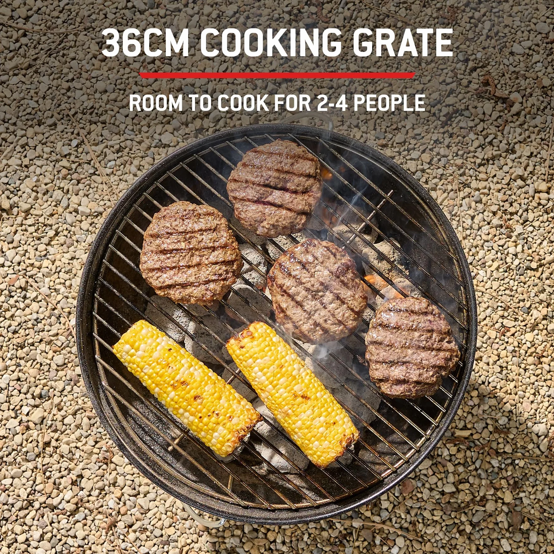 Weber Smokey Joe Original Grill węglowy Ø 37 cm, przenośny grill BBQ z emaliowaną pokrywą - Czarny