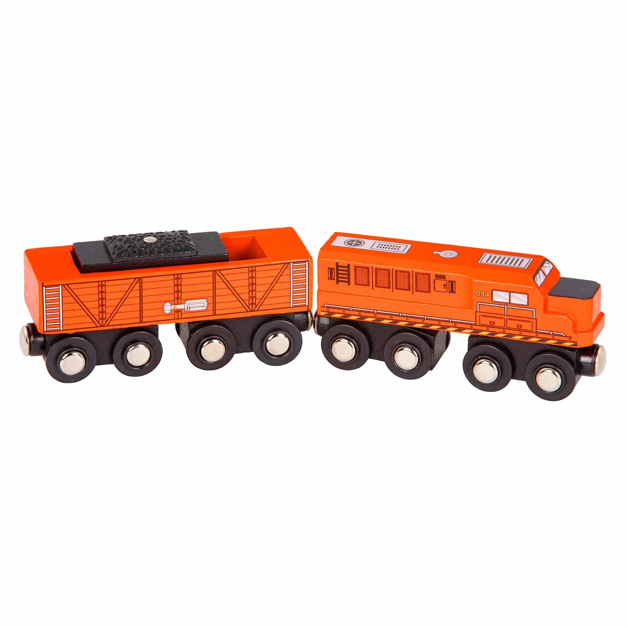 Battat BT2708Z drewniane lokomotywy i samochody transportowe zestaw 6 szt