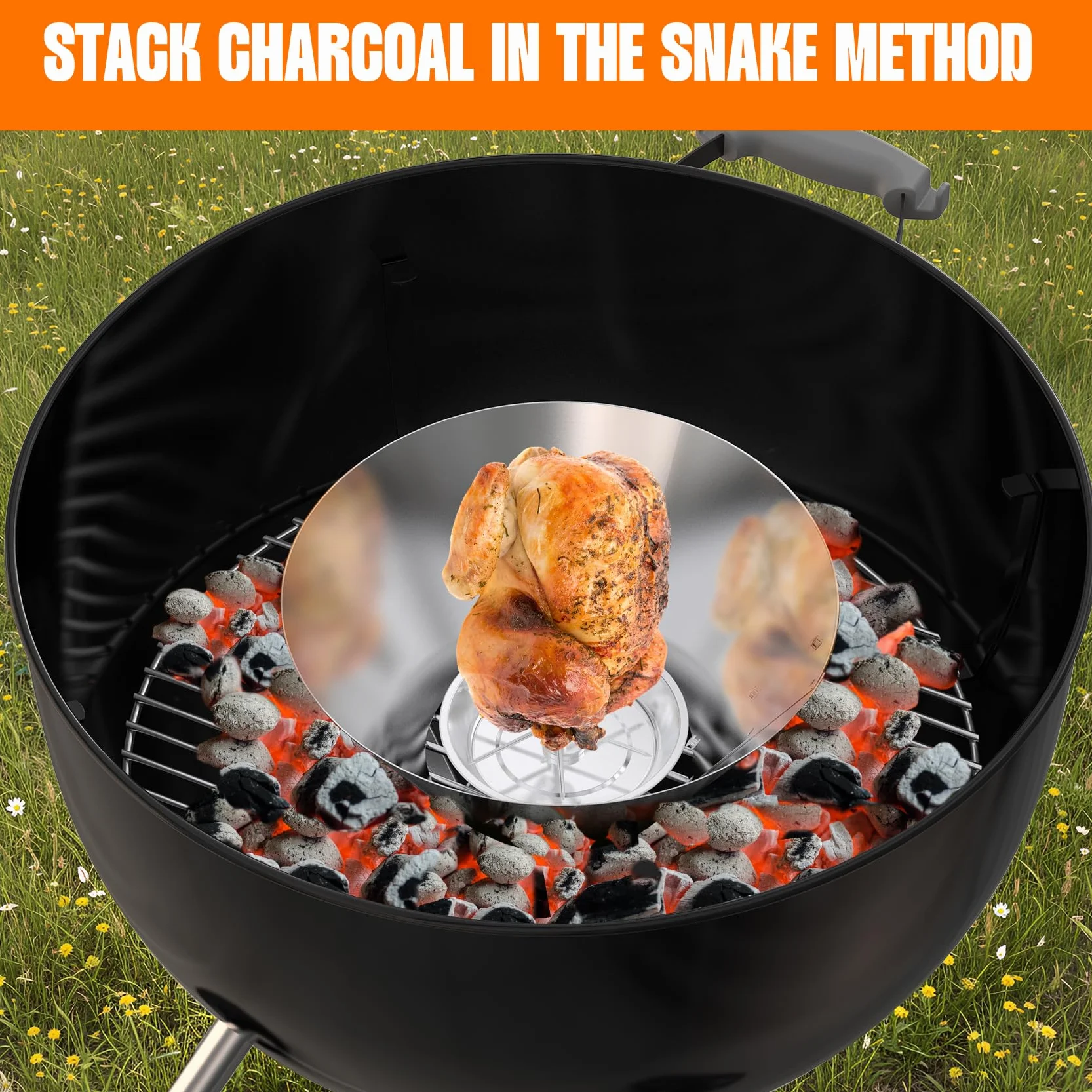 Onlyfire BBQ kosz na węgiel ze stali nierdzewnej do Weber grill 47 cm / 57 cm / 67 cm