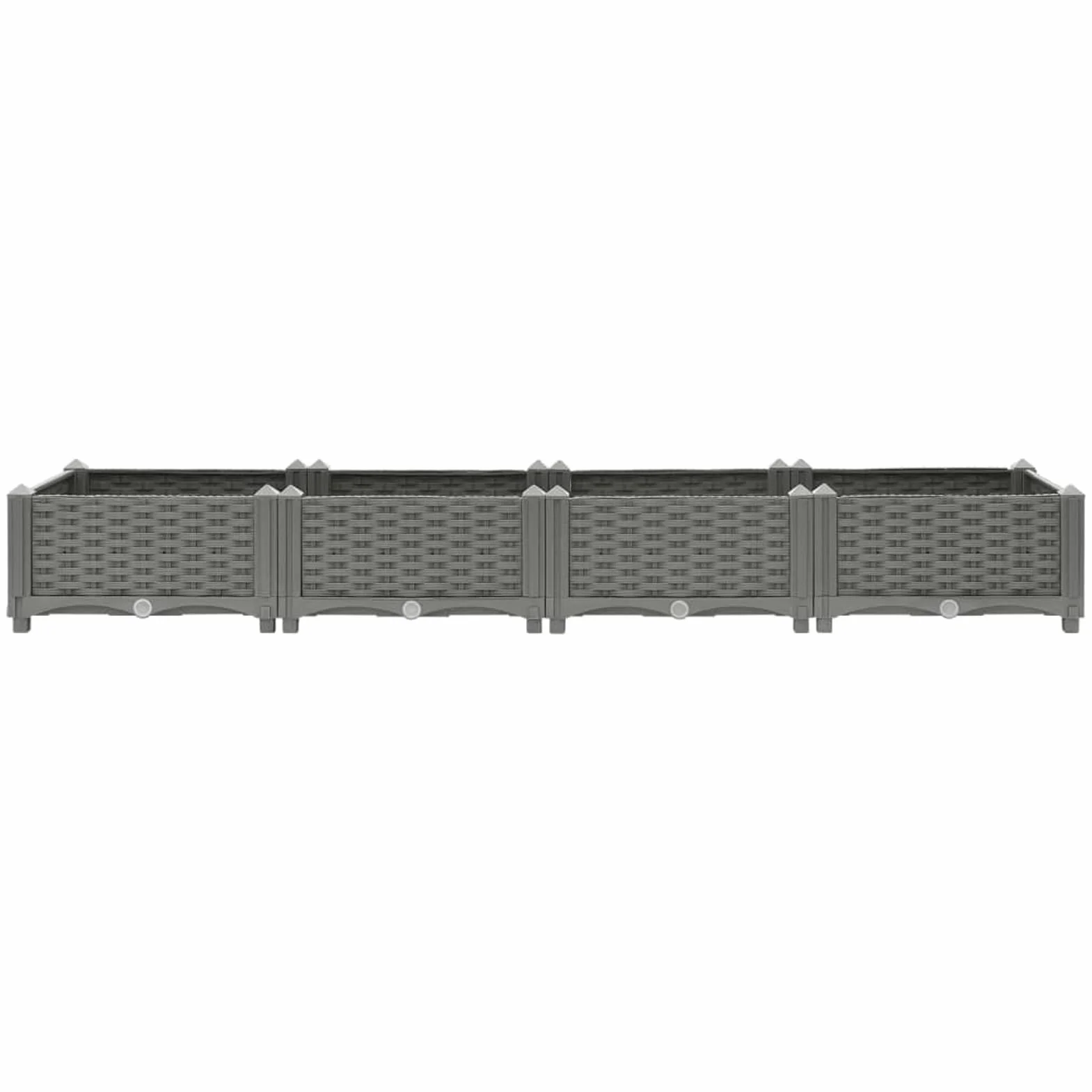 Homgoday Podwyższona grządka 160 x 40 x 23 cm polipropylen jasnoszara