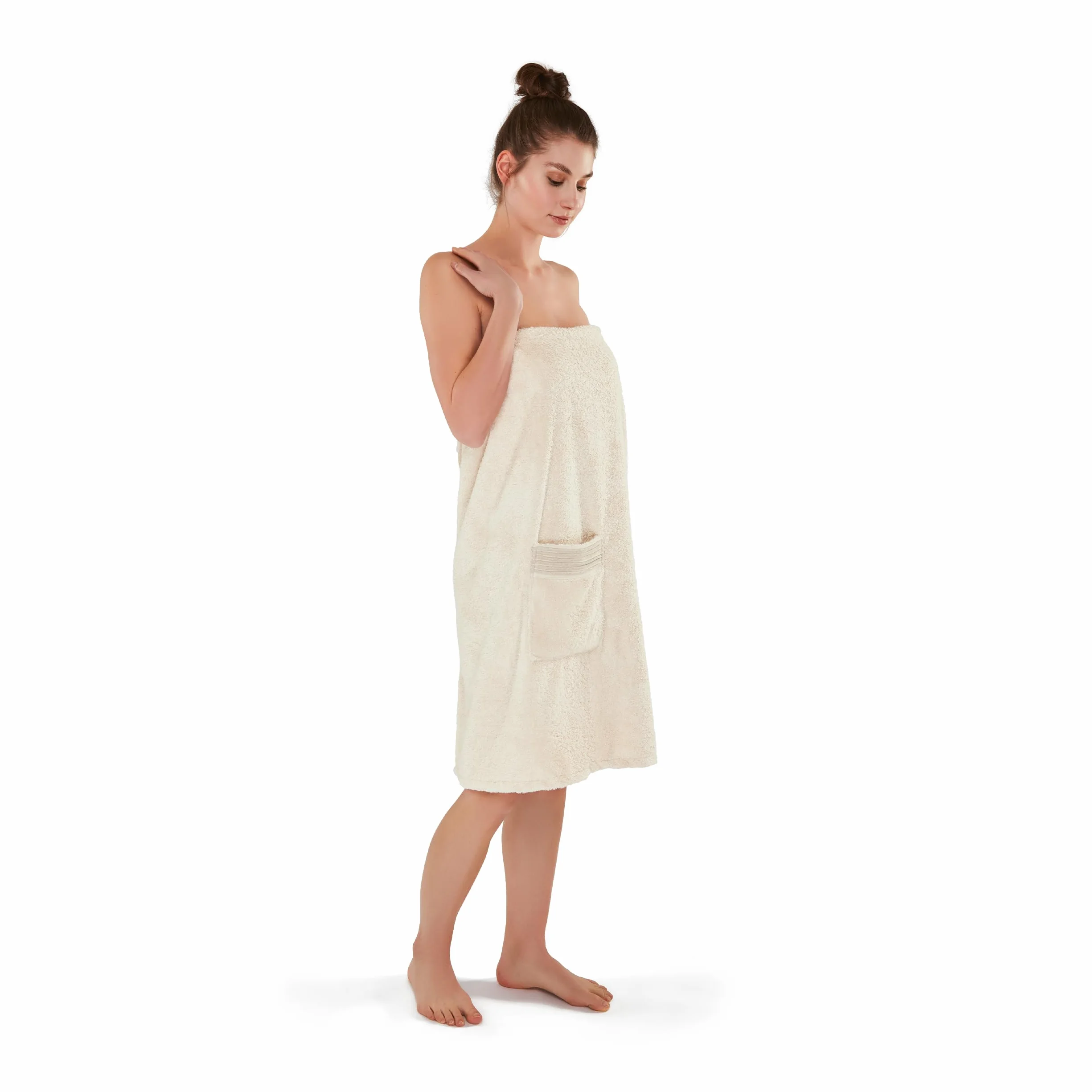 möve Kilt do wellness z lamówką szenilową 48/56, 100% bawełna natura