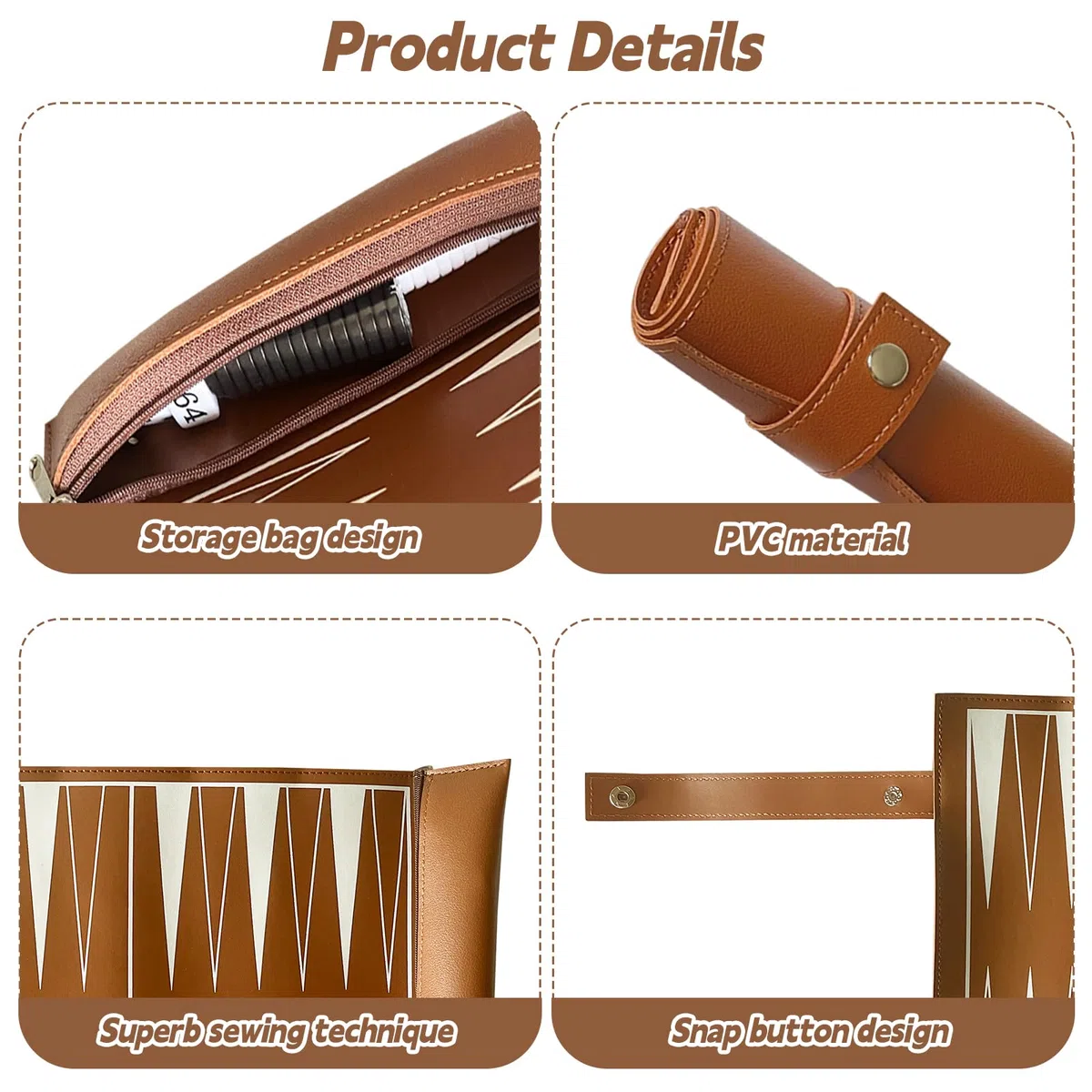 Zestaw do gry w backgammon: boisko do gry szer. x gł.: 35,5 x 25,2 cm, zwijany, klasyczny backgammon podróż z akcesoriami, składana, przenośna gra planszowa, dla dorosłych