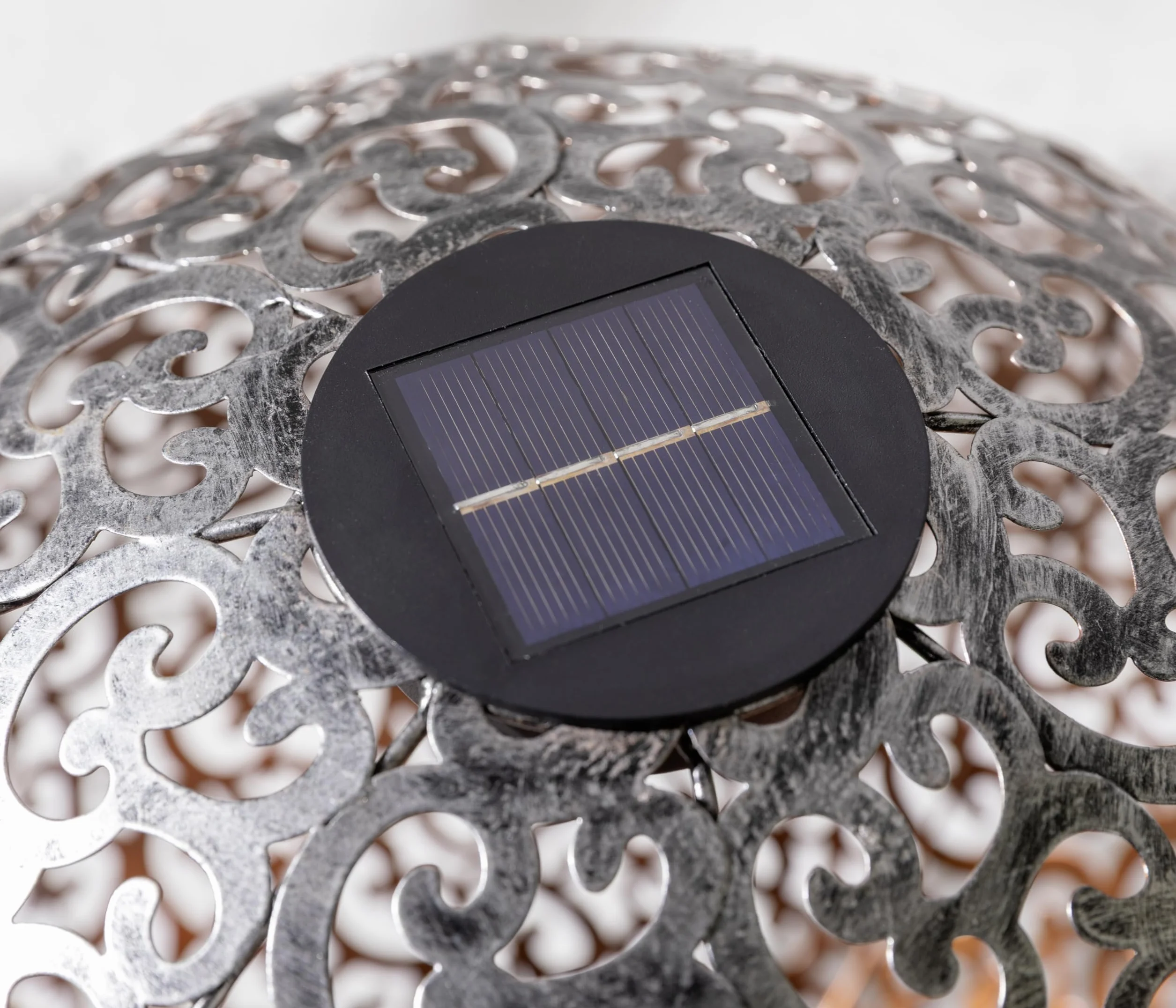 Dehner Kula solarna Luanda Ø 40 cm metal srebrna miedź