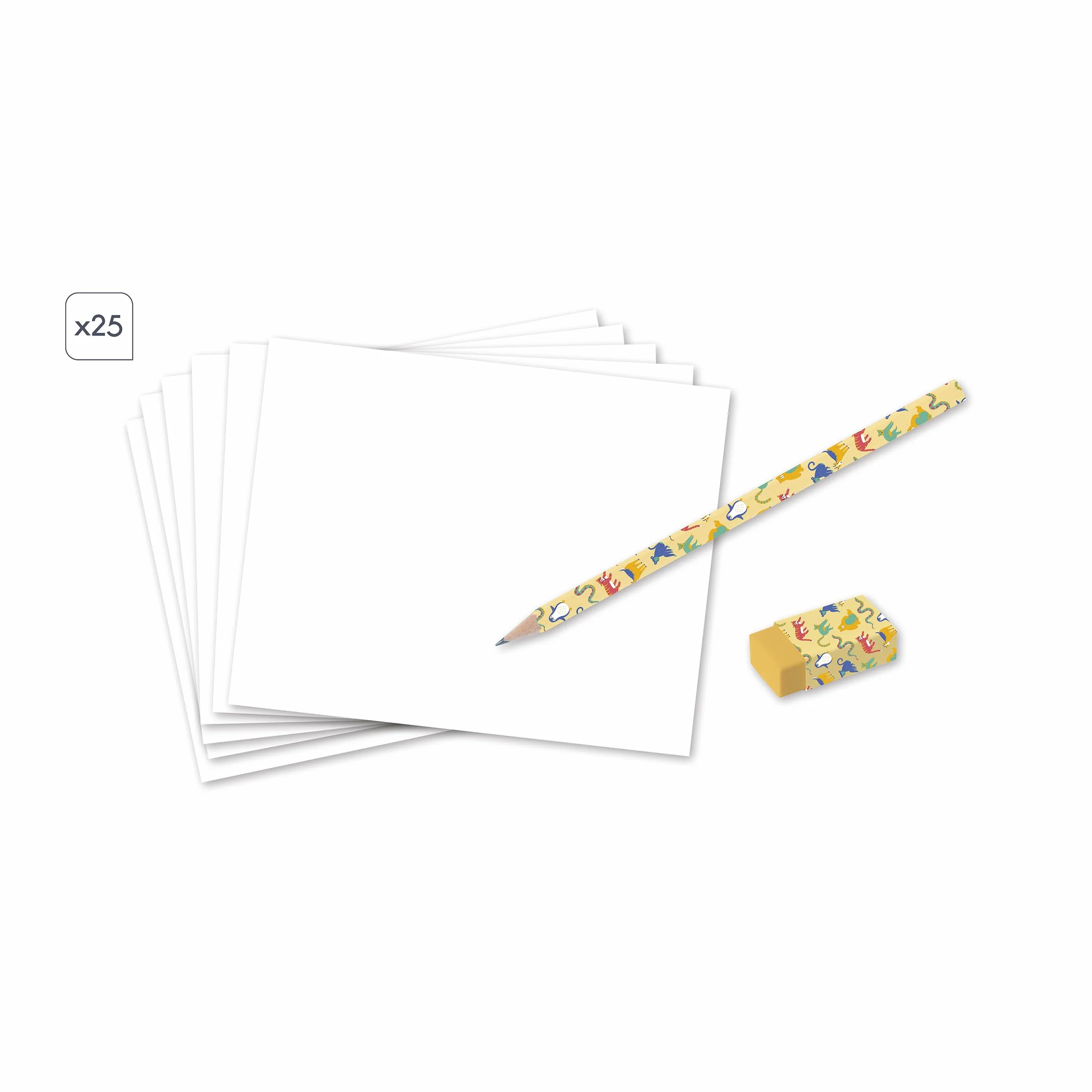 Janod - Step by Step Drawing - Nauka rysowania - 20 modeli zwierzęcych - zestaw do rysowania dla dzieci - nauka rysowania i koncentracji - od 6 lat - J09155