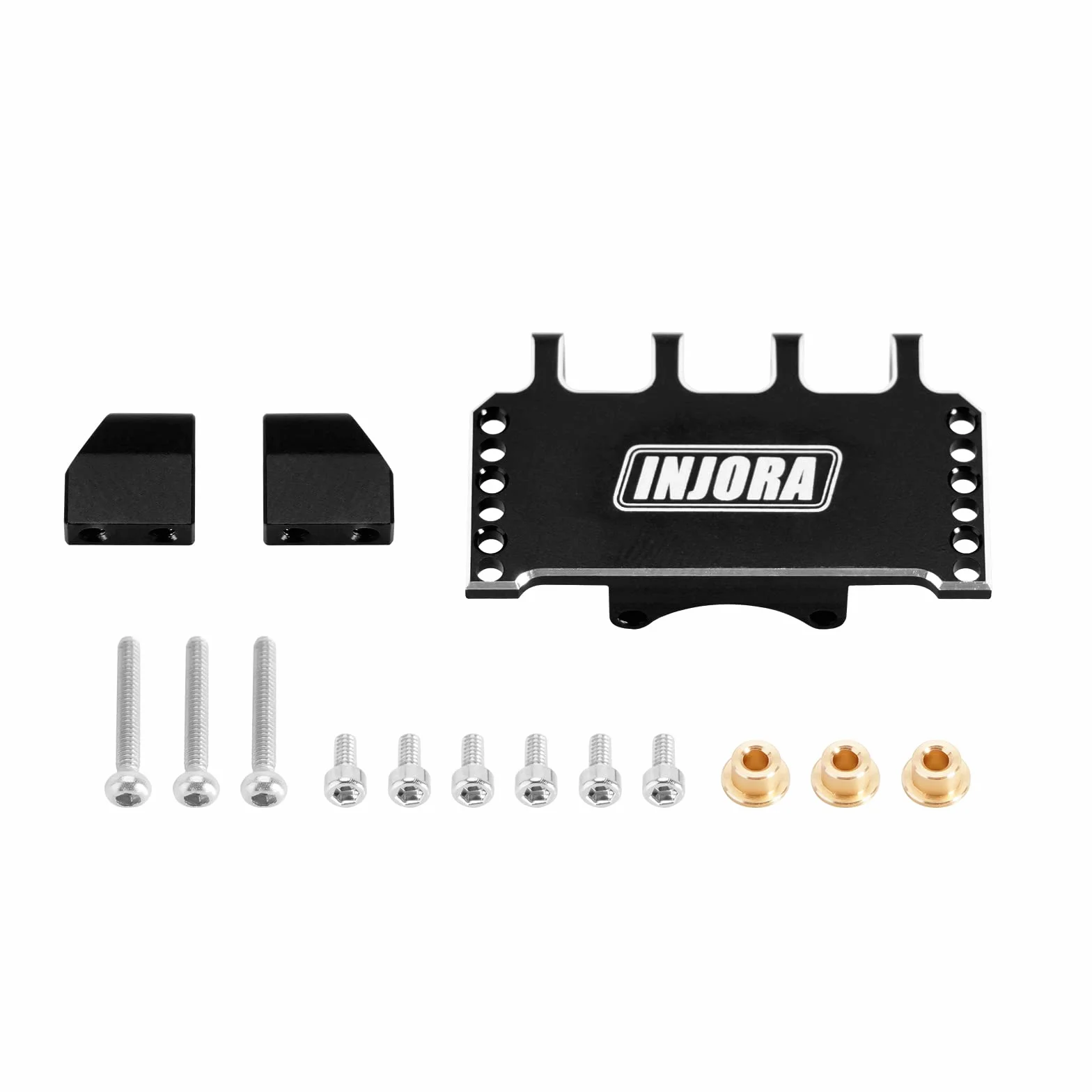 INJORA Regulowany uchwyt serwo CNC aluminium do Axial SCX24 1/24 RC Crawler Upgrade (czarny)