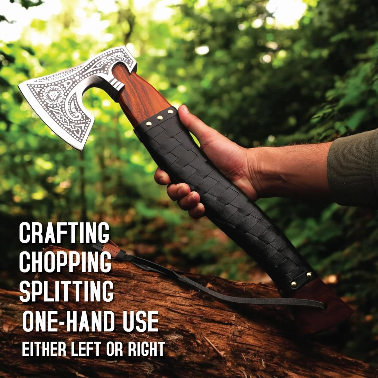 Viking Siekiera Hatchet Camping Axe – Ręcznie Robiona Siekiera Chopper z Wysokowęglowej Stali