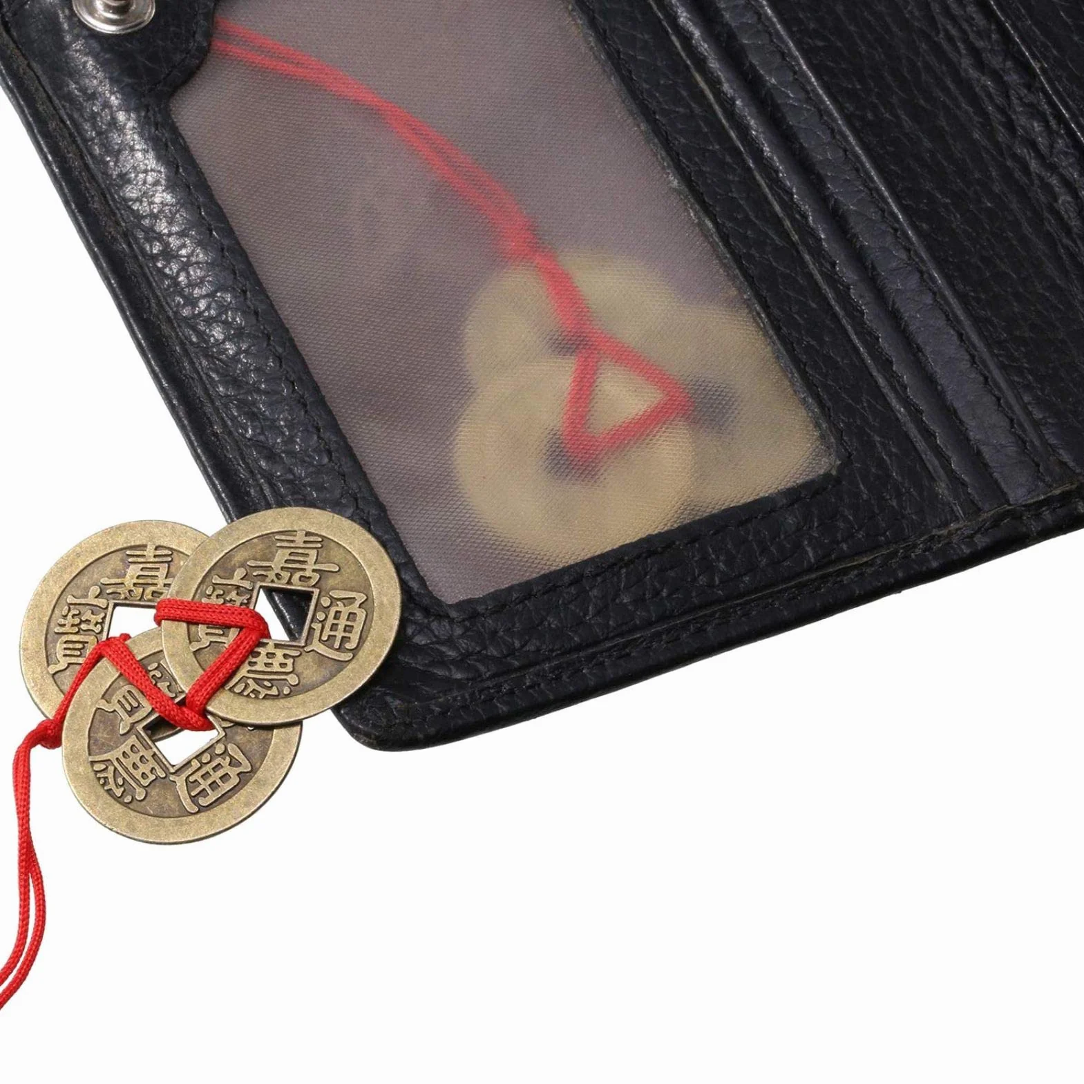 Monety Feng Shui na szczęście z czerwonym sznurkiem 10 sztuk