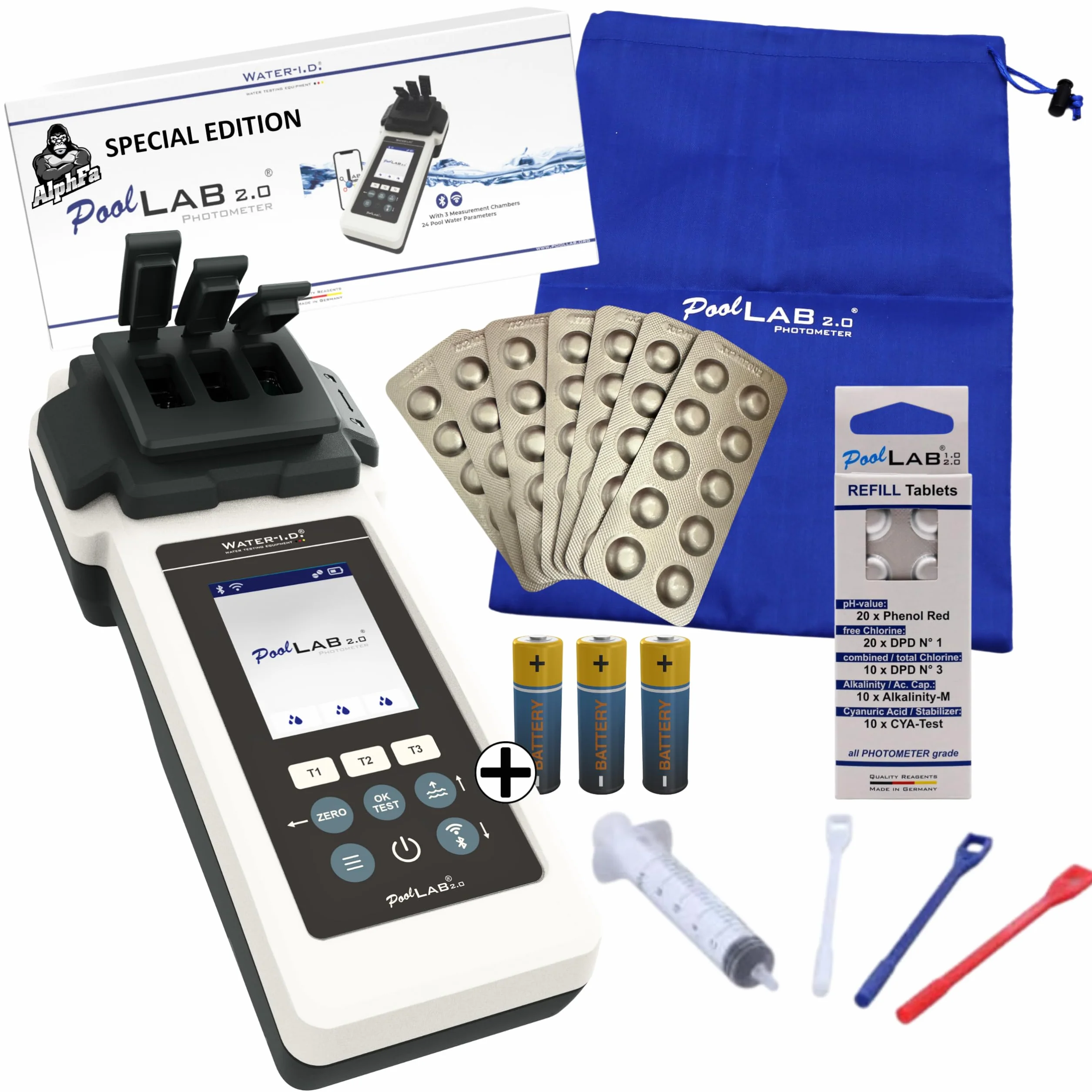 PoolLAB 2.0 Special Edition fotometr tester wody do basenów Bluetooth WLAN miernik chloru pH fenolu czerwonego