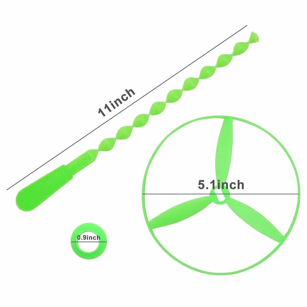 YUEMING 10 szt. Twisty Pull String Spodki, helikoptery wirujące latające dyski, zabawki edukacyjne dla dzieci (motyw ważki, losowy kolor)
