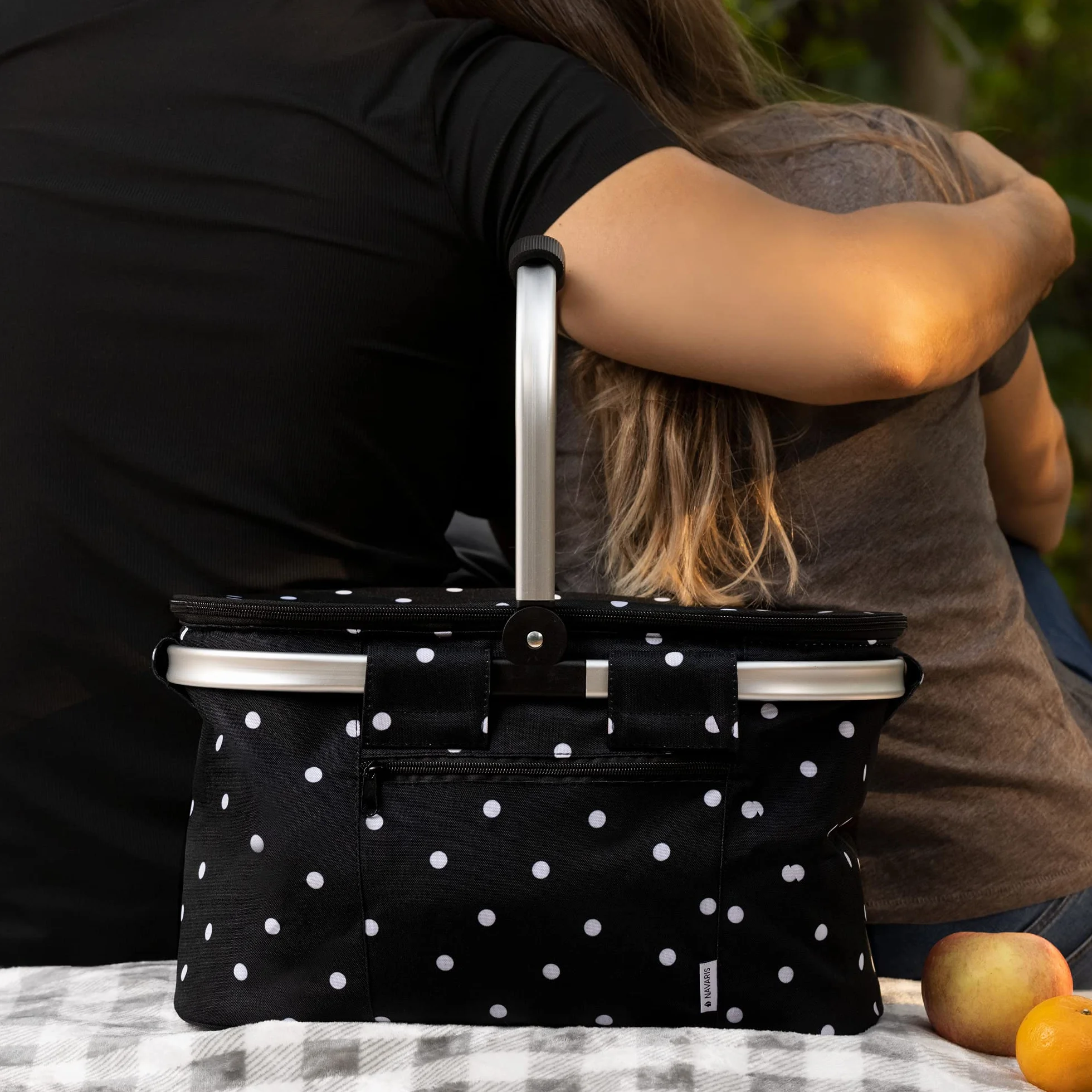 Navaris Składany Termiczny Kosz na Zakupy 27L 43x26 cm Czarny