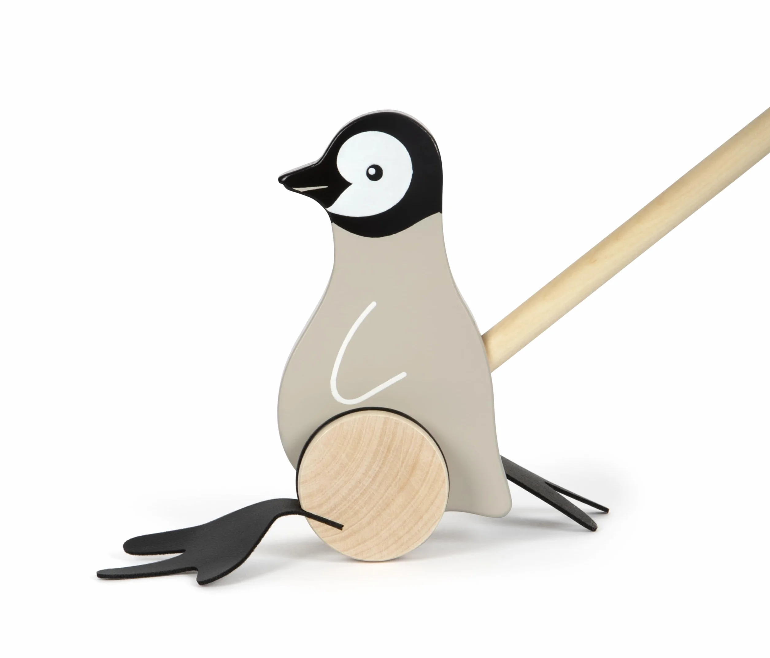 small foot Push-Along Penguin, drewno, pomaga w nauce chodzenia, pomoc w chodzeniu dla dzieci w wieku od 18 miesięcy, 12494