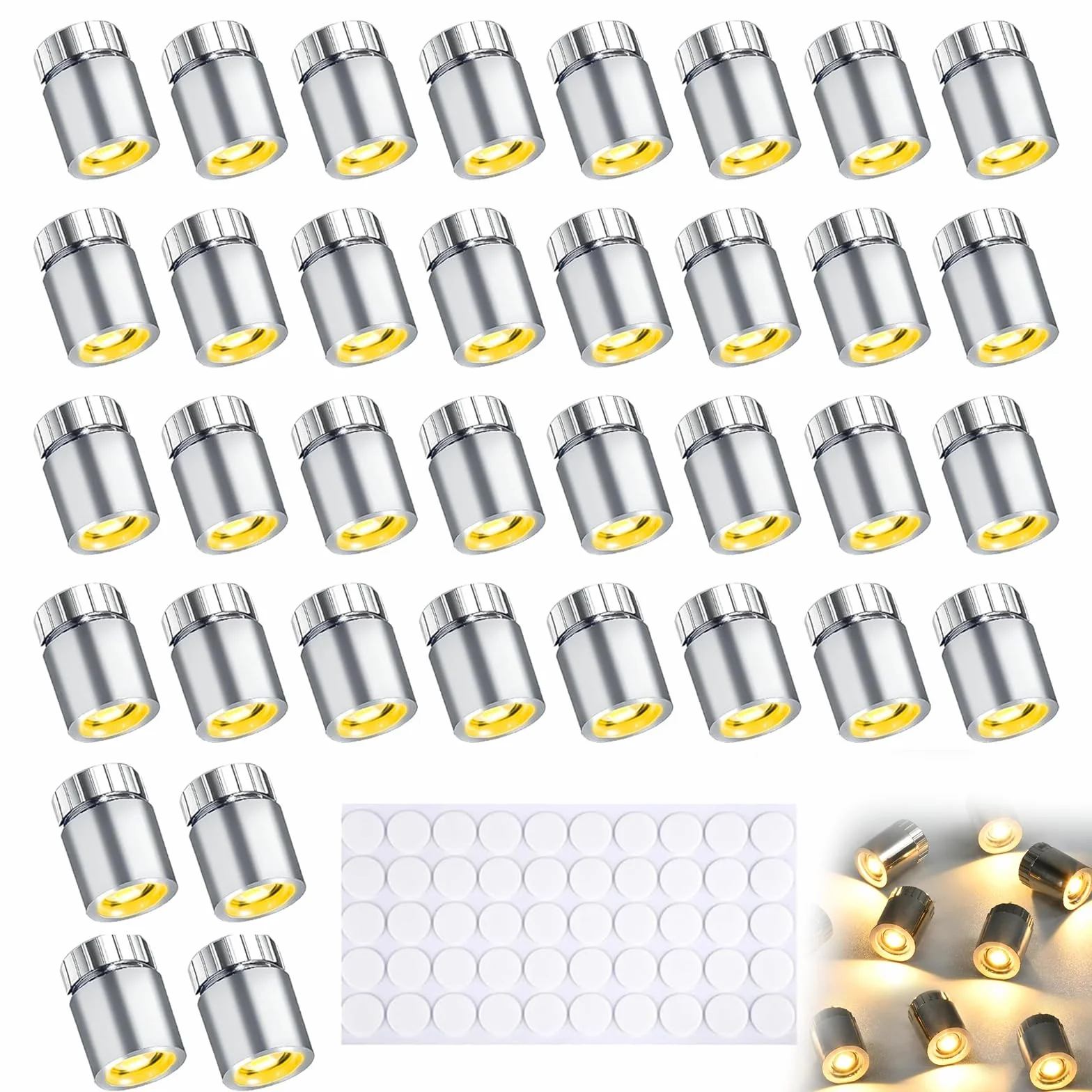 CIMOYBAI 30 sztuk mini lampek LED z baterią, mikro światło LED do majsterkowania, miniaturowe światła do witryn, zabawek, klocków, pasująca wiskoza, oświetlenie domku dla lalek (ciepła biel)