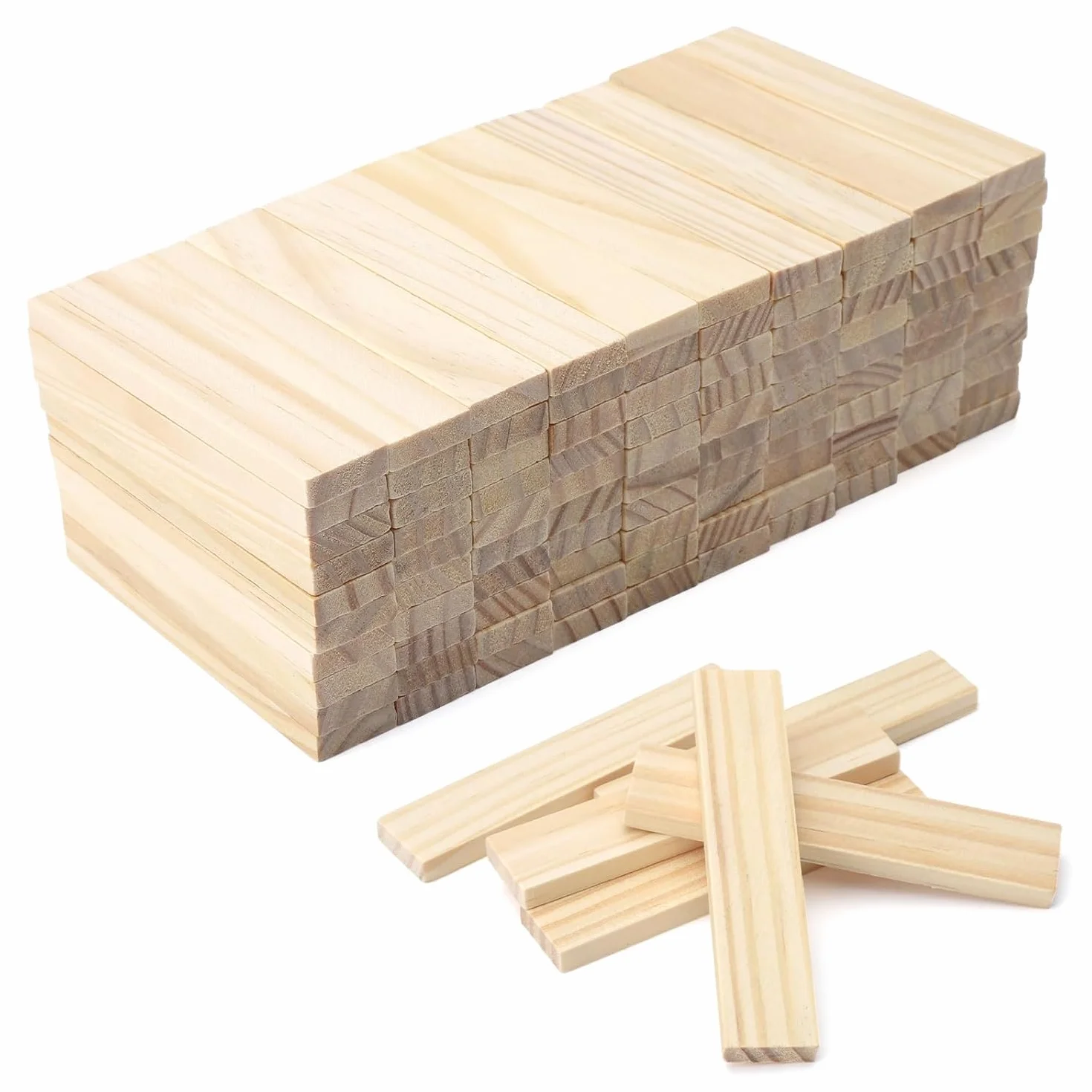 100 sztuk drewnianych klocków do majsterkowania, 100 x 20 x 7 mm, klocki drewniane, do projektów DIY, do projektów i dekoracji