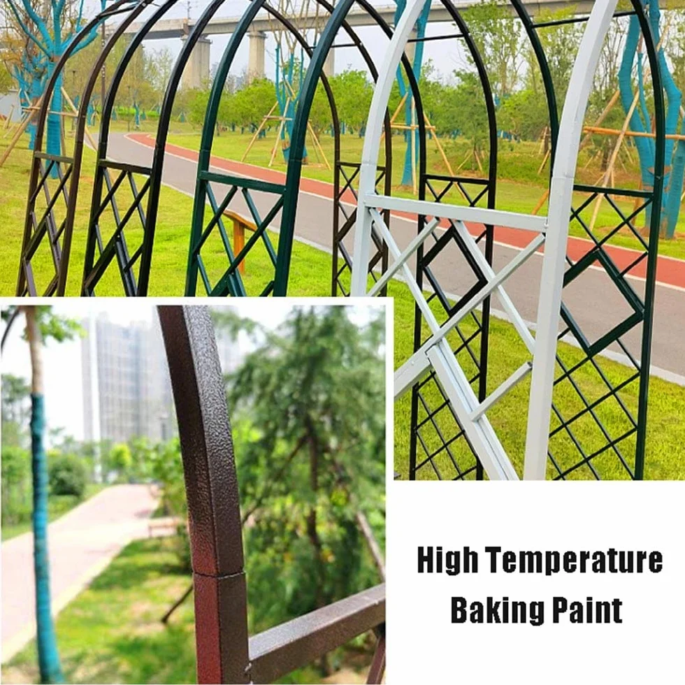 Generisch Łuk Ogrodowy Metalowy 180-380 cm Czarny Pergola z Cokołem Łuk Różany