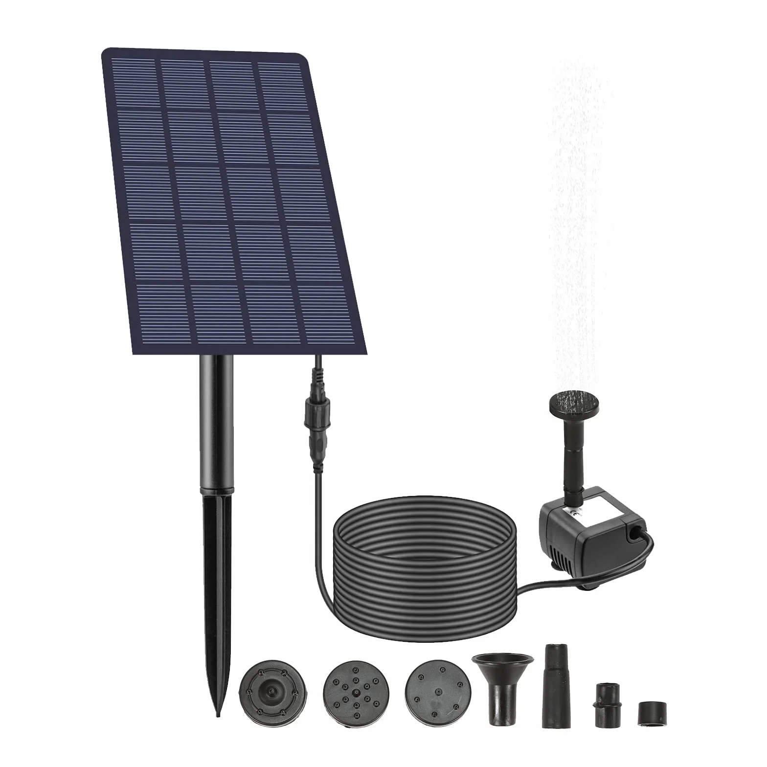 Andoer Solarna Pompa do Fontanny Pływająca 4 Dysze Staw Ogrodowy Zbiornik Ryby