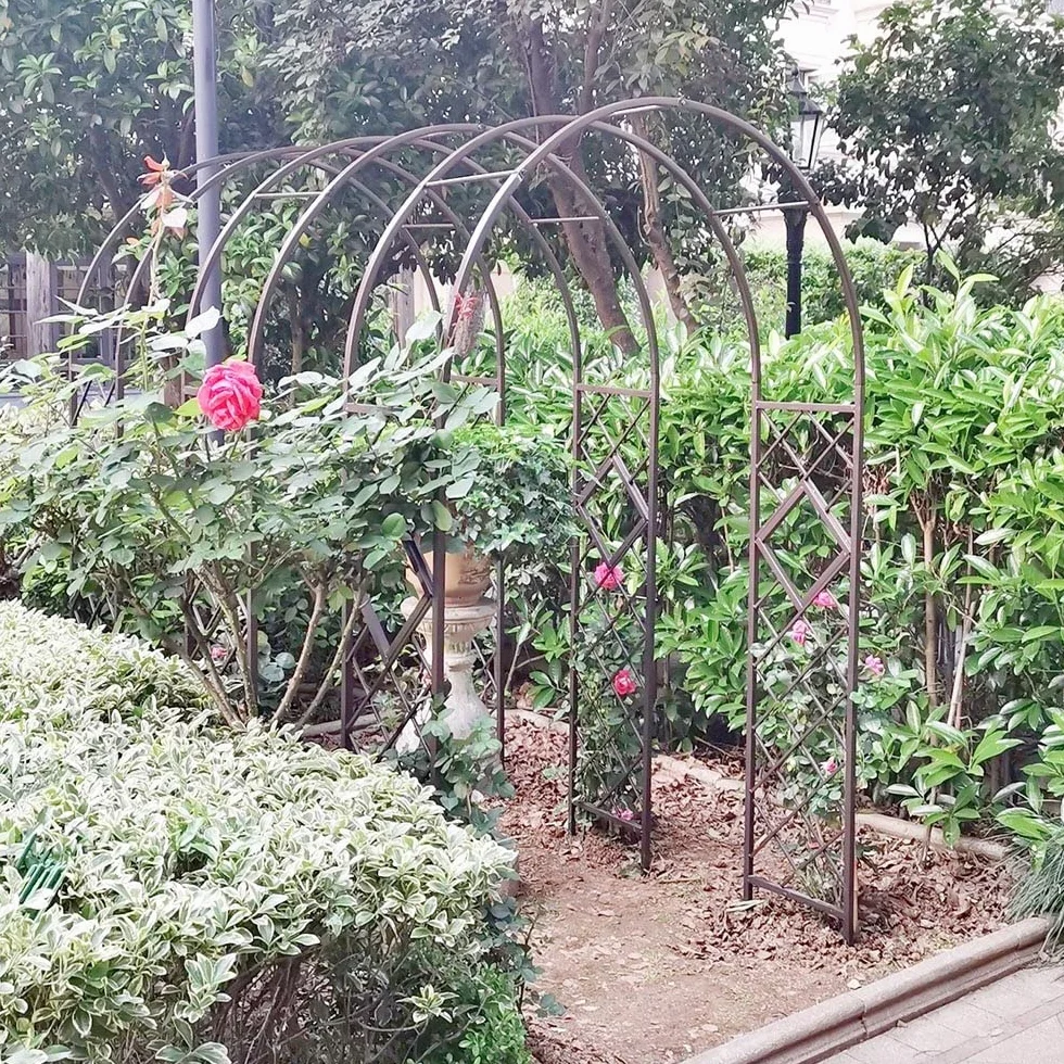 Generisch Łuk Ogrodowy Metalowy 180-380 cm Czarny Pergola z Cokołem Łuk Różany