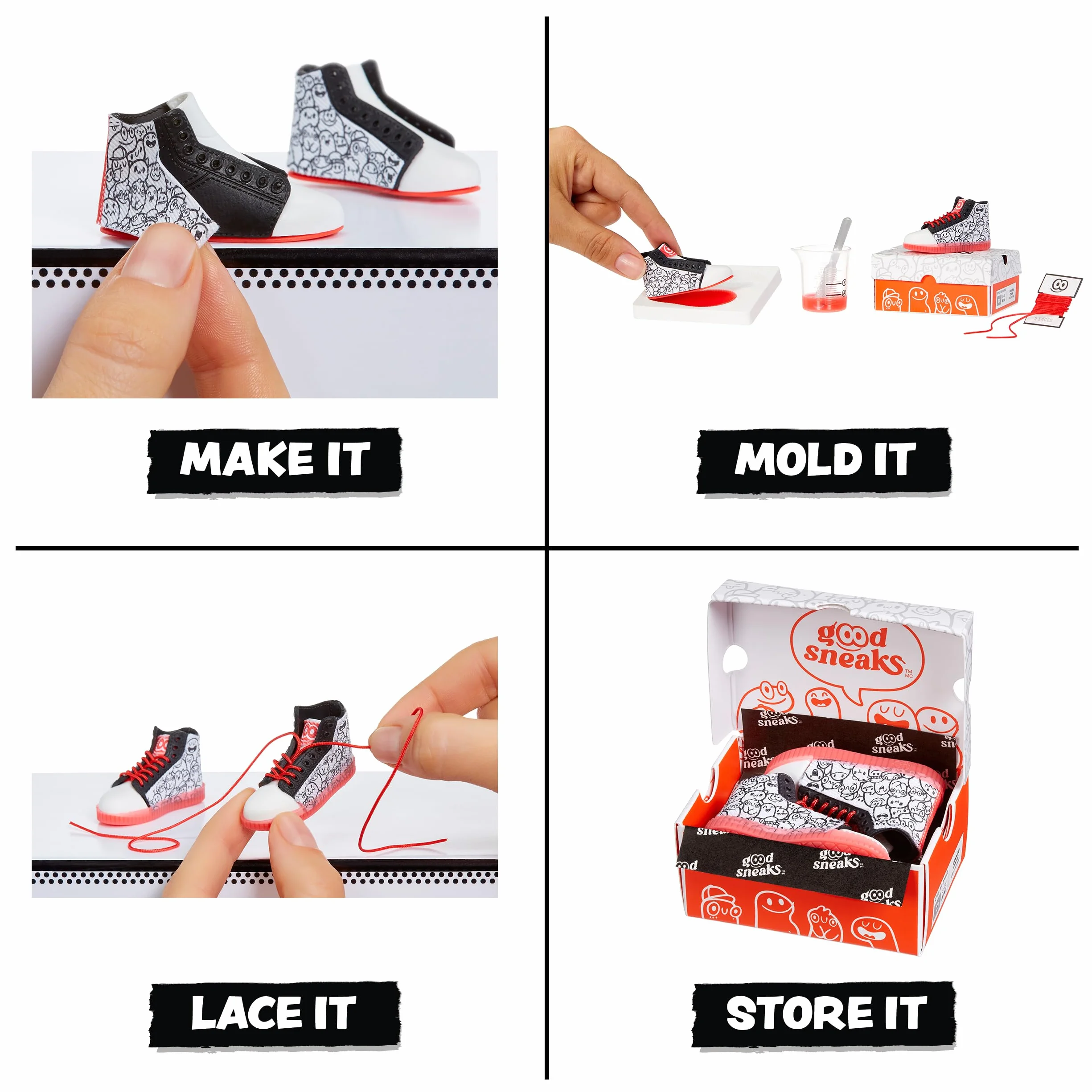 MGA's Mini Make It Mini Sneakers i Kolekcje w Tajemniczych Opakowaniach, Majsterkowanie, Rękodzieło, Repliki, Stroje, NIEJADALNE - dla Kolekcjonerów, od 8+ Lat