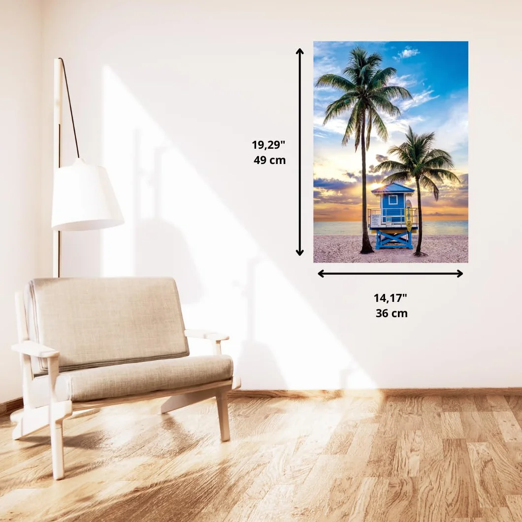 CLEMENTONI PUZZLE DLA DOROSŁYCH 500 HQC MIAMI BEACH FLORIDA COMPACT BO MADE IN ITALY