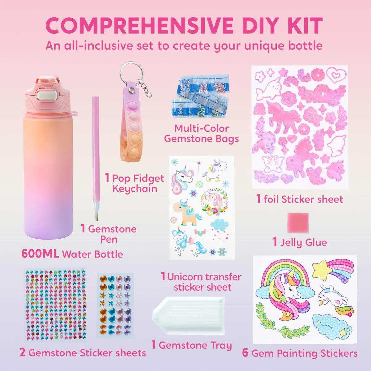 Klever Kits Unicorn Gem Painting Bottle