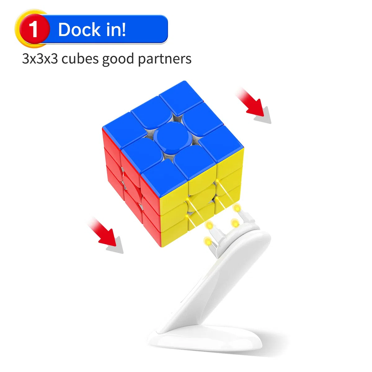 GAN 3x3 Smart Kostka Podstawka, Plastikowy Stojak na Kostkę Dostosowywany Akcesoria dla Układanki Kostki, Kompatybilny ze Smart Kostką Gan 3x3