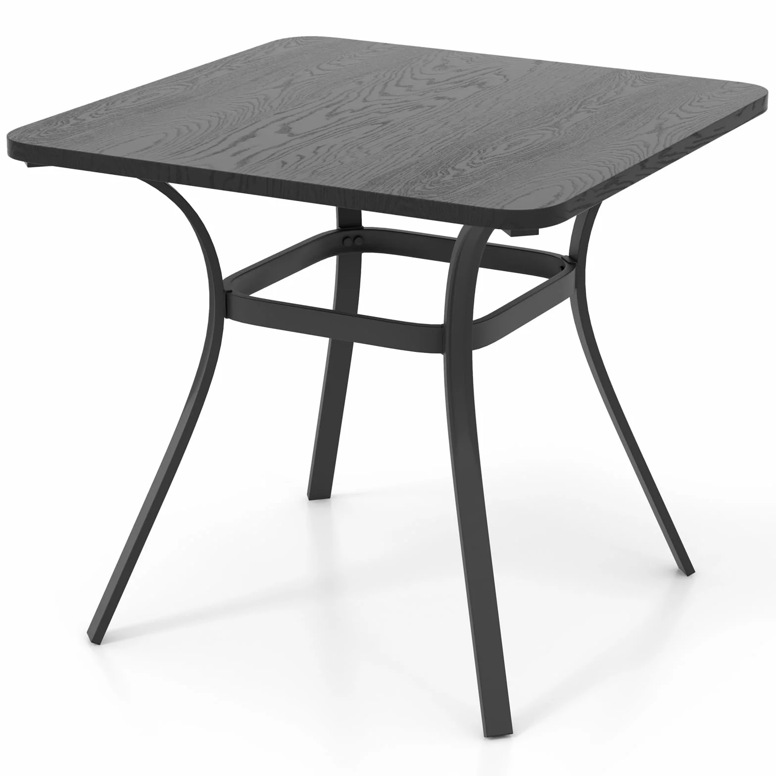 COSTWAY Stół ogrodowy 80x80x73 cm tarasowy dla 4 osób szary
