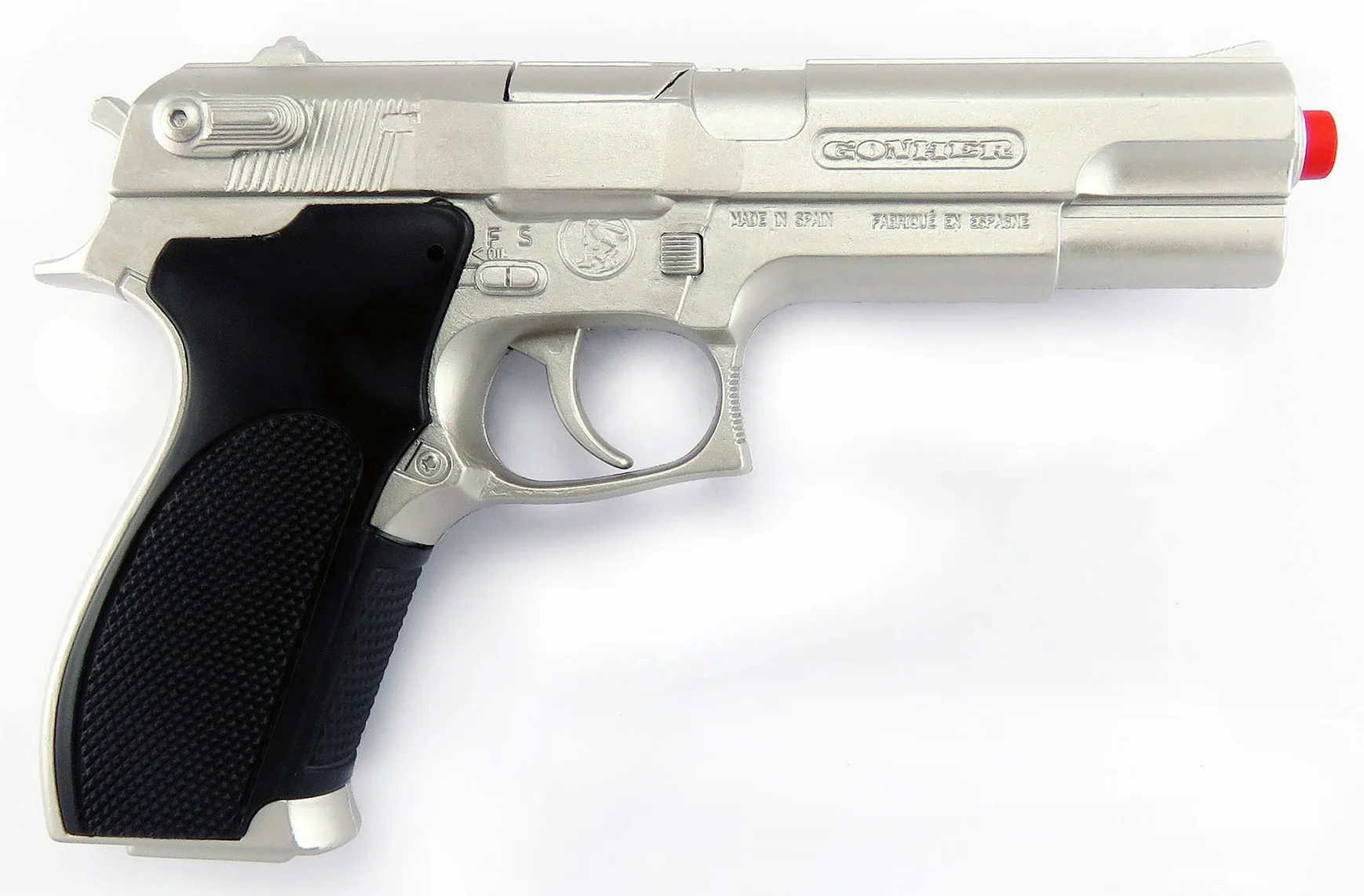 Fancy dress warehouse Gonher — 8-strzałowy pistolet policji Agniecenia, kolor metalu (45/0)