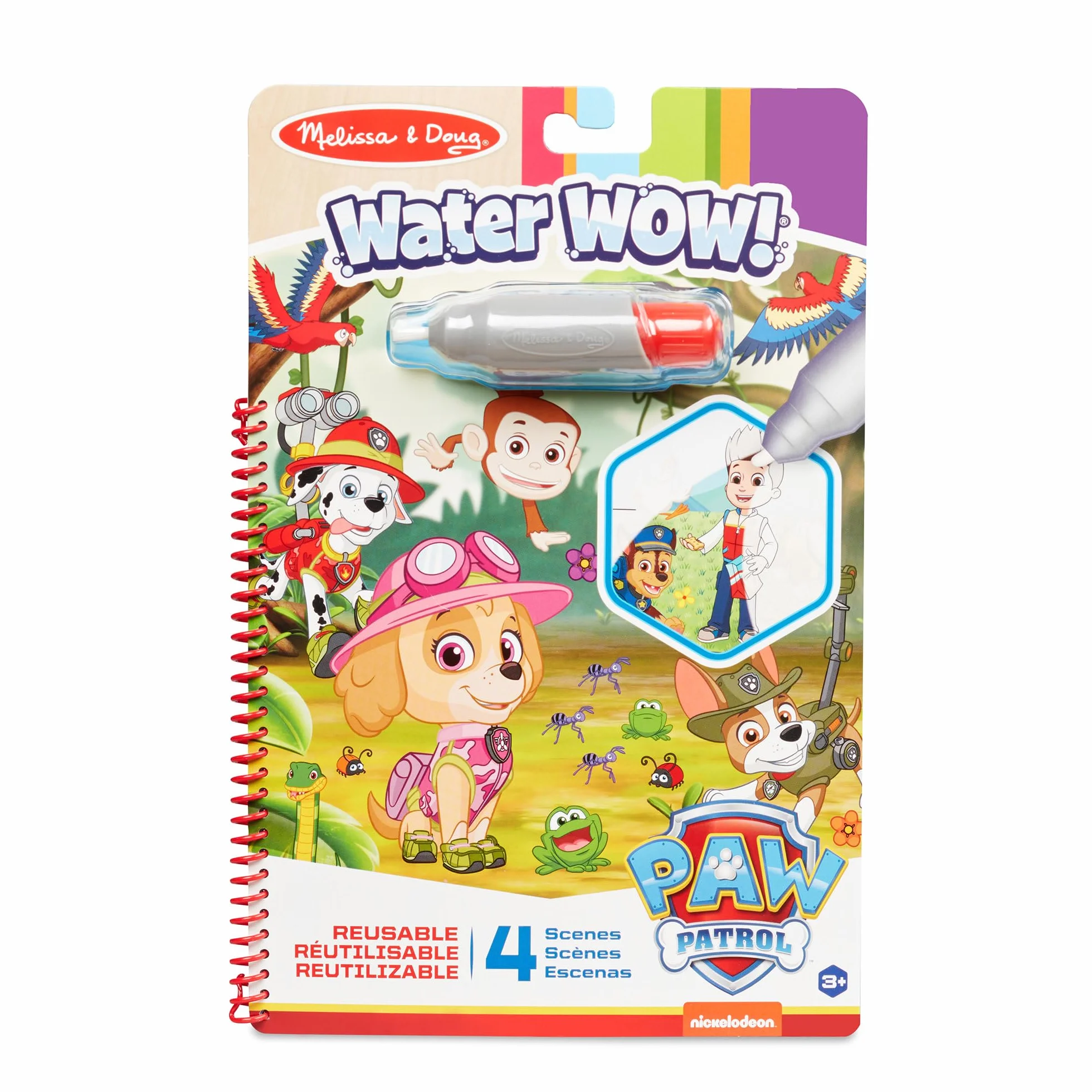 Melissa & Doug - Water Wow! PAW Patrol Skye | kolorowanka wodna | Książka aktywności| Tablice do kolorowania wielokrotnego użytku | zabawka podróżna | 3+ | prezent dla chłopca lub dziewczynki