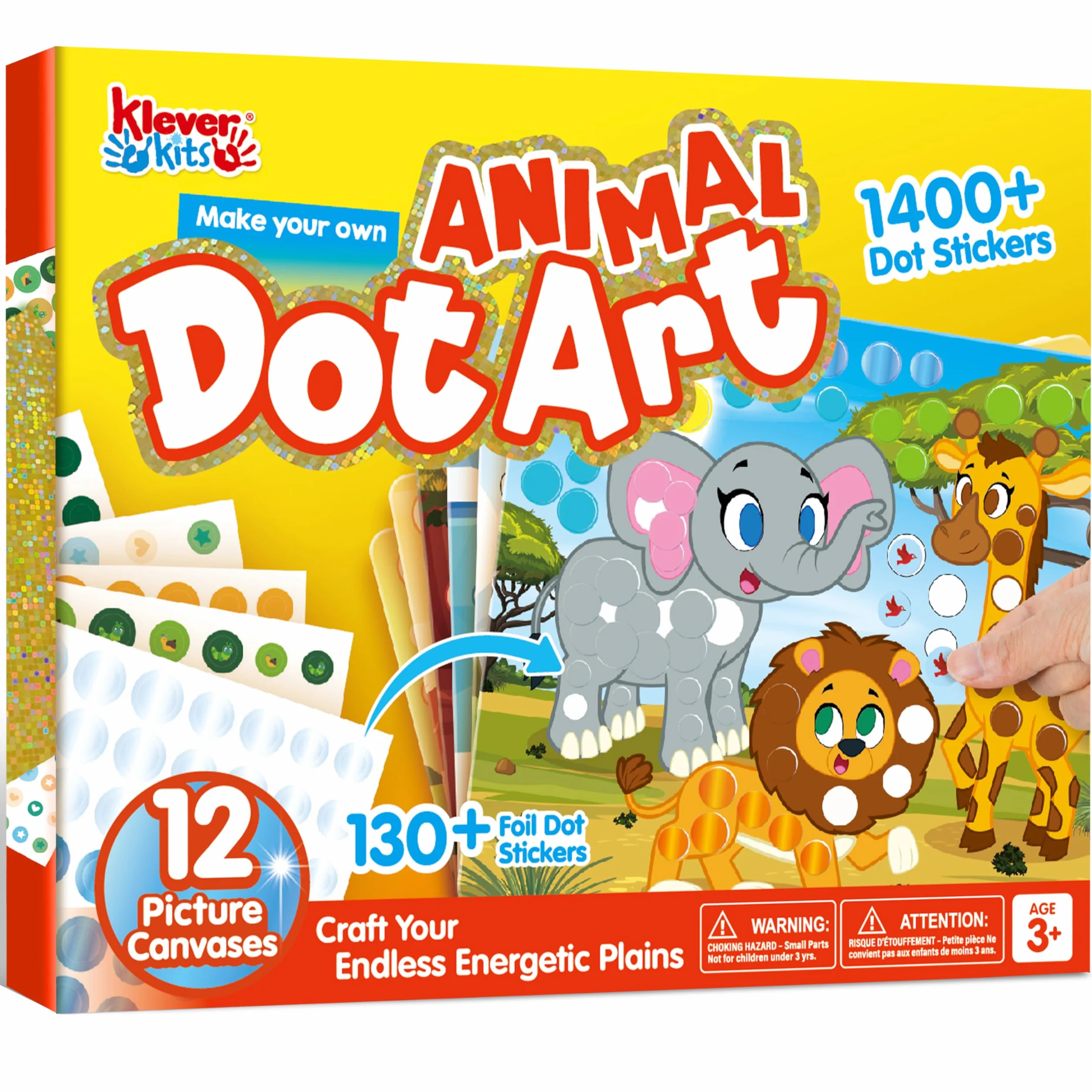 Klever Kits Zestaw do malowania kropkami dla dzieci, naklejki bez bałaganu dla małych dzieci w wieku 3–7 lat, zestawy kreatywne, kreatywna aktywność DIY, zabawka podróżna, prezenty urodzinowe dla