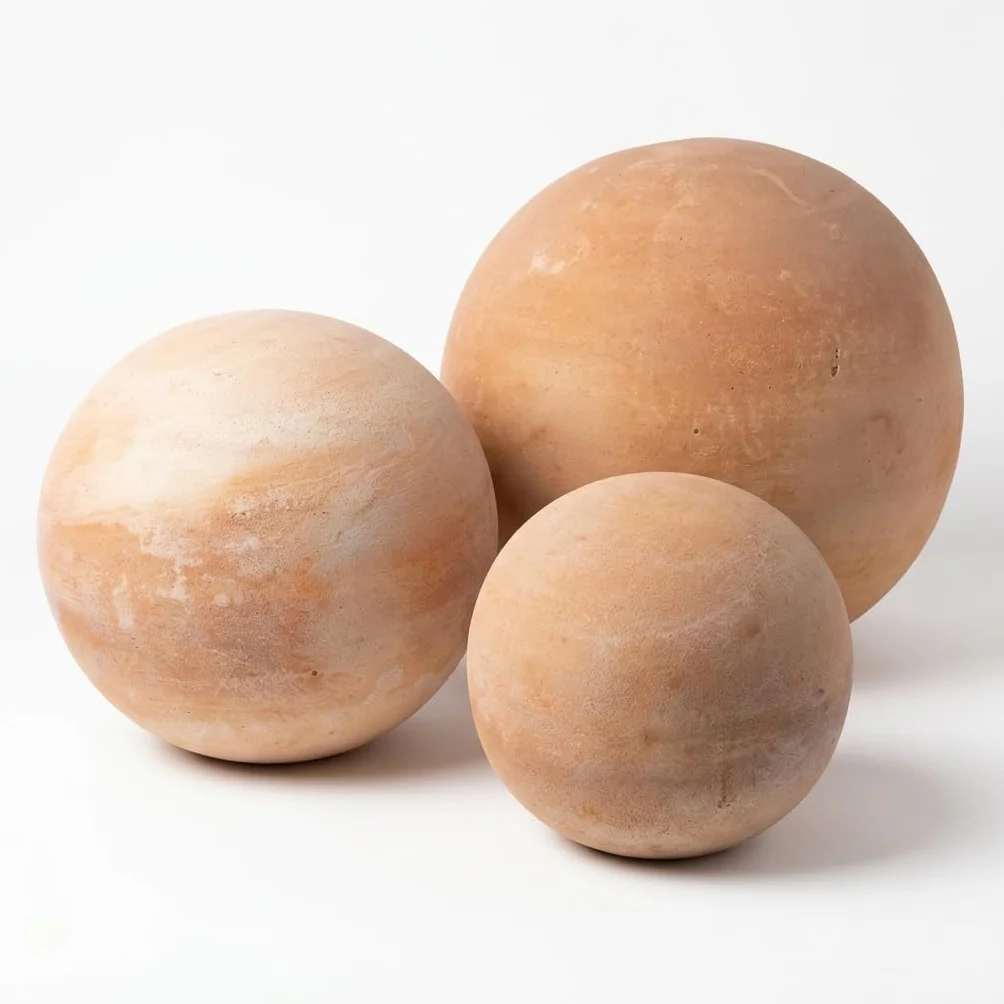 Ceramiczne bombki ogrodowe terakota 3 sztuki odporne na mróz