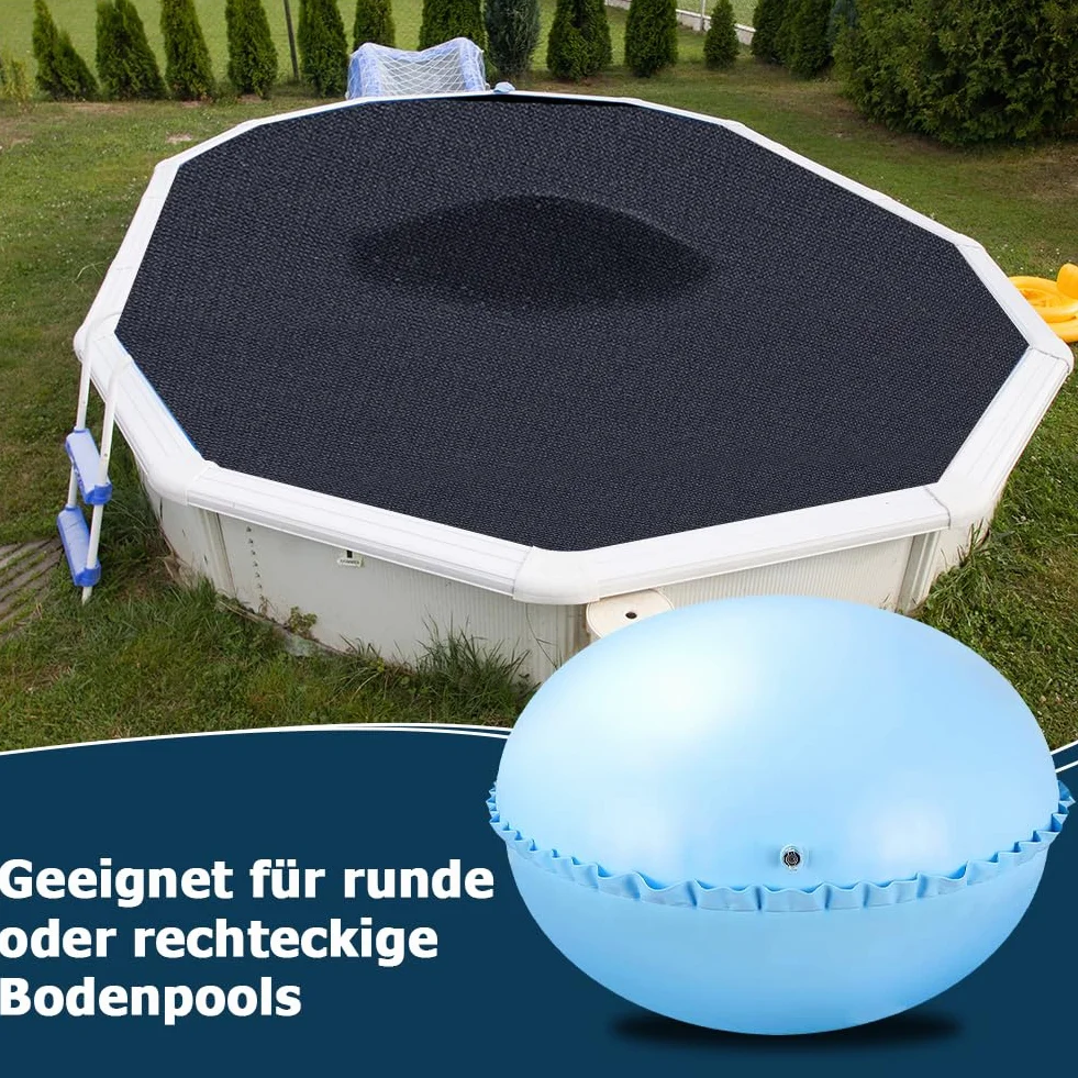 Poduszki basenowe zimowe XXL 120 x 120 cm z 2 linkami 15 m niebieskie